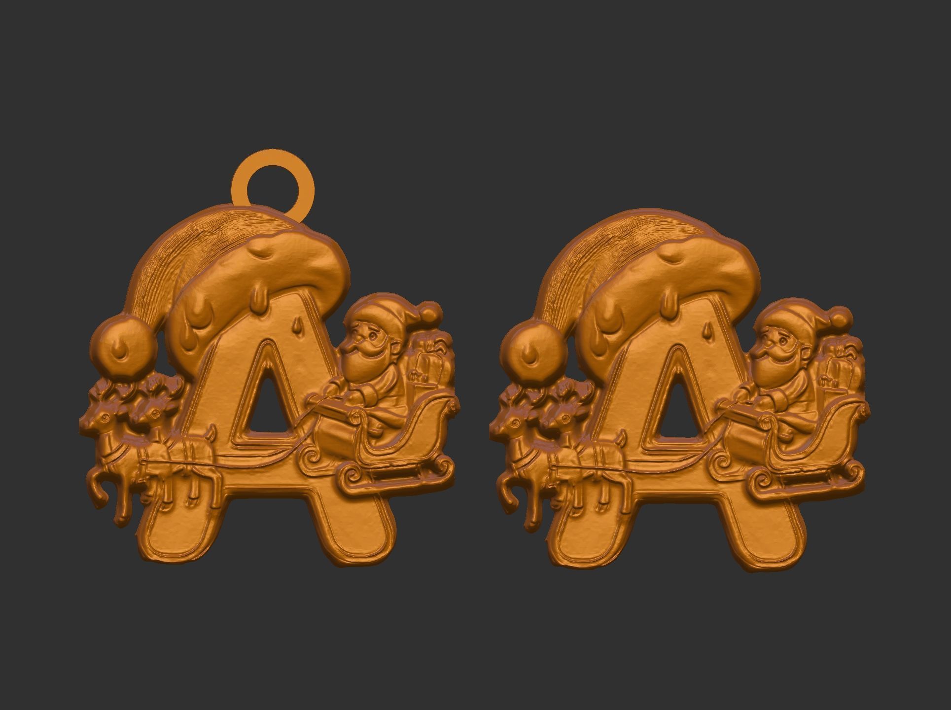 christmas decor letter A  3D print model_10