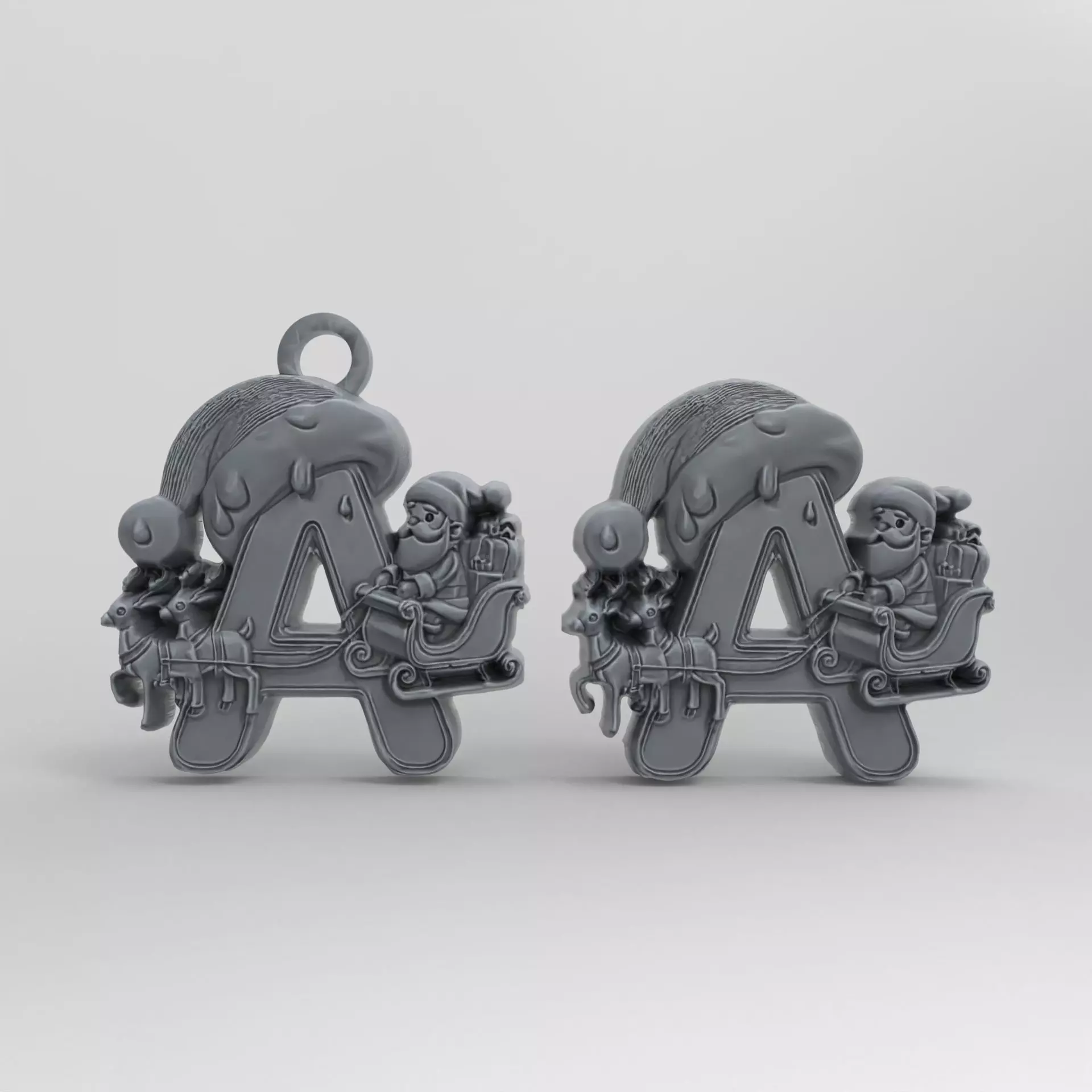 christmas decor letter A  3D print model_0