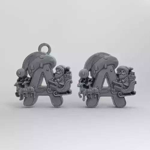 christmas decor letter A  3D print model