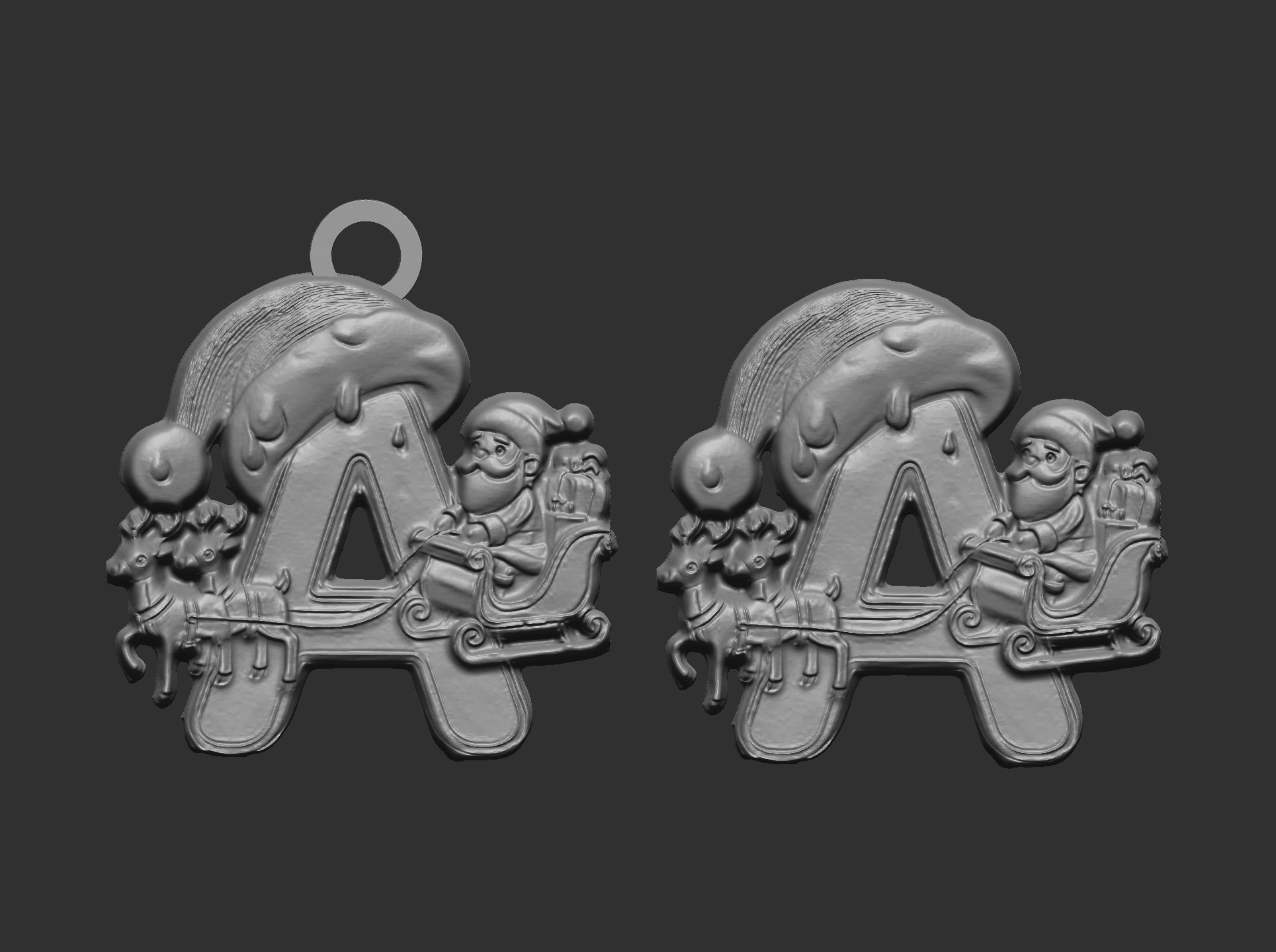 christmas decor letter A  3D print model_9