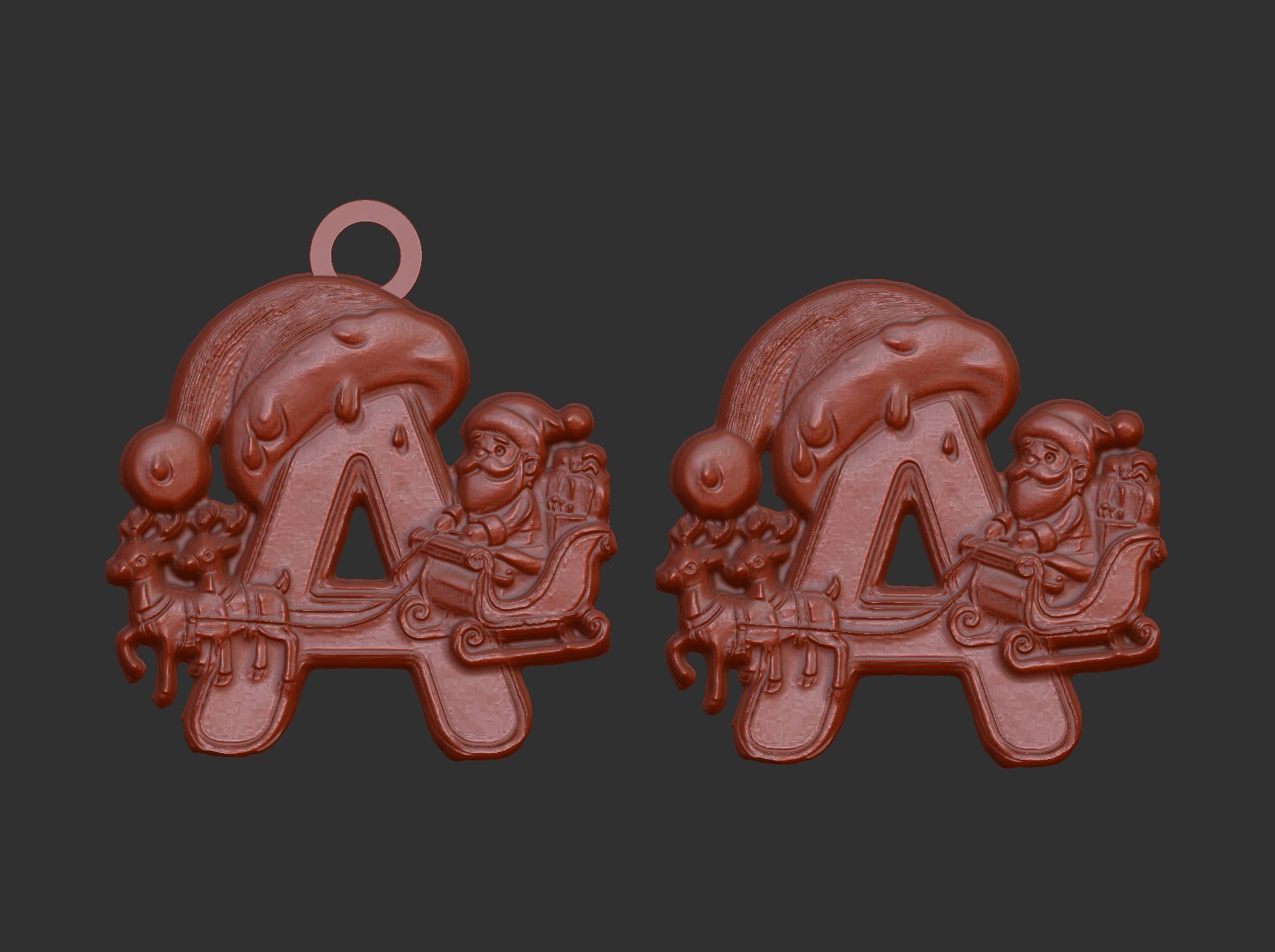 christmas decor letter A  3D print model_5