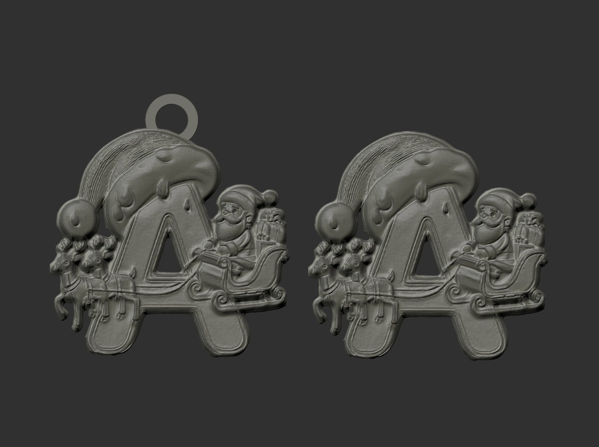 christmas decor letter A  3D print model_8