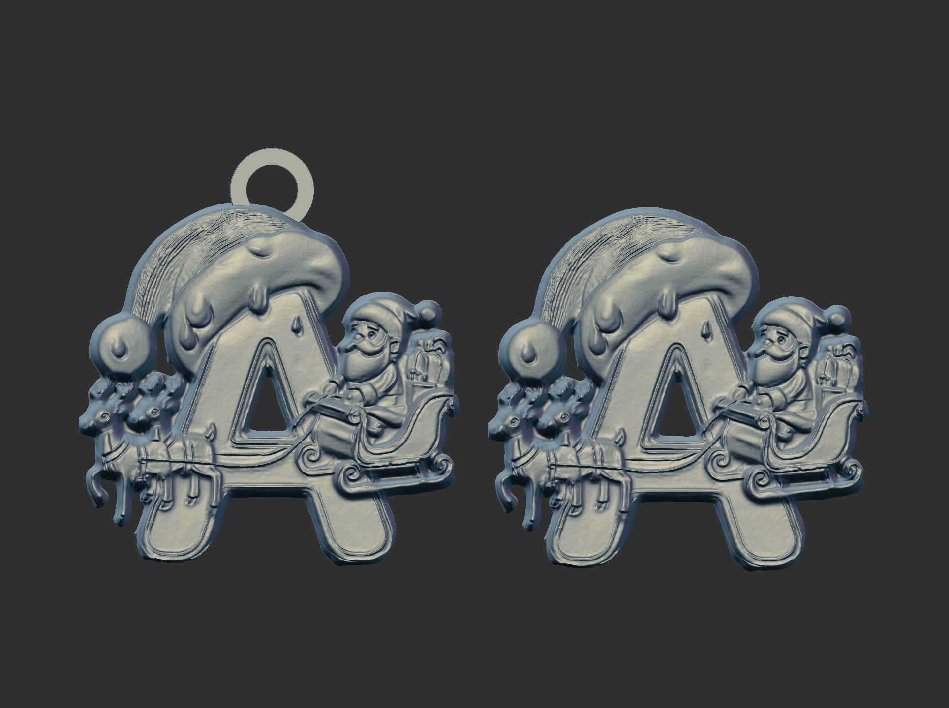 christmas decor letter A  3D print model_11