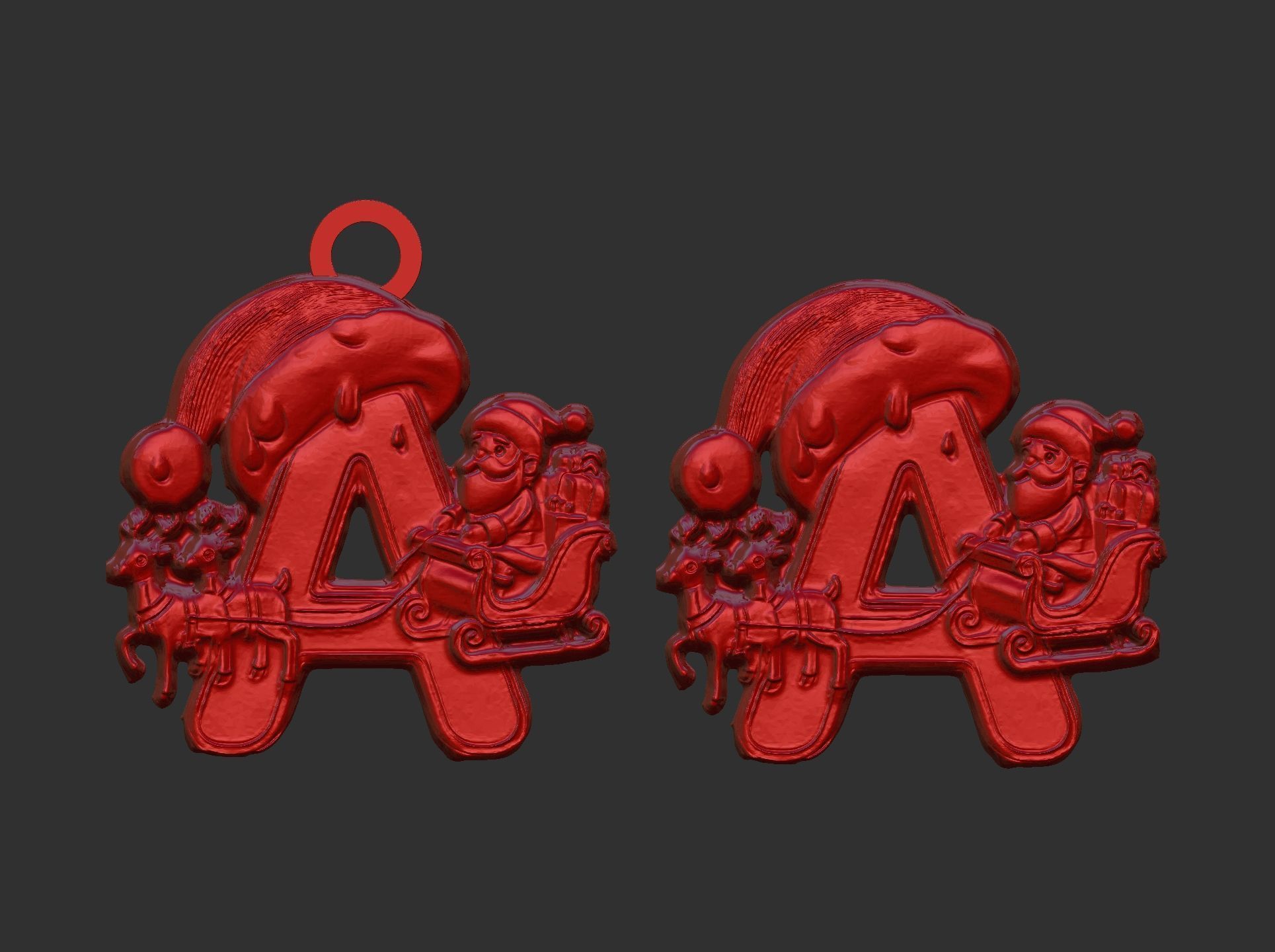 christmas decor letter A  3D print model_7