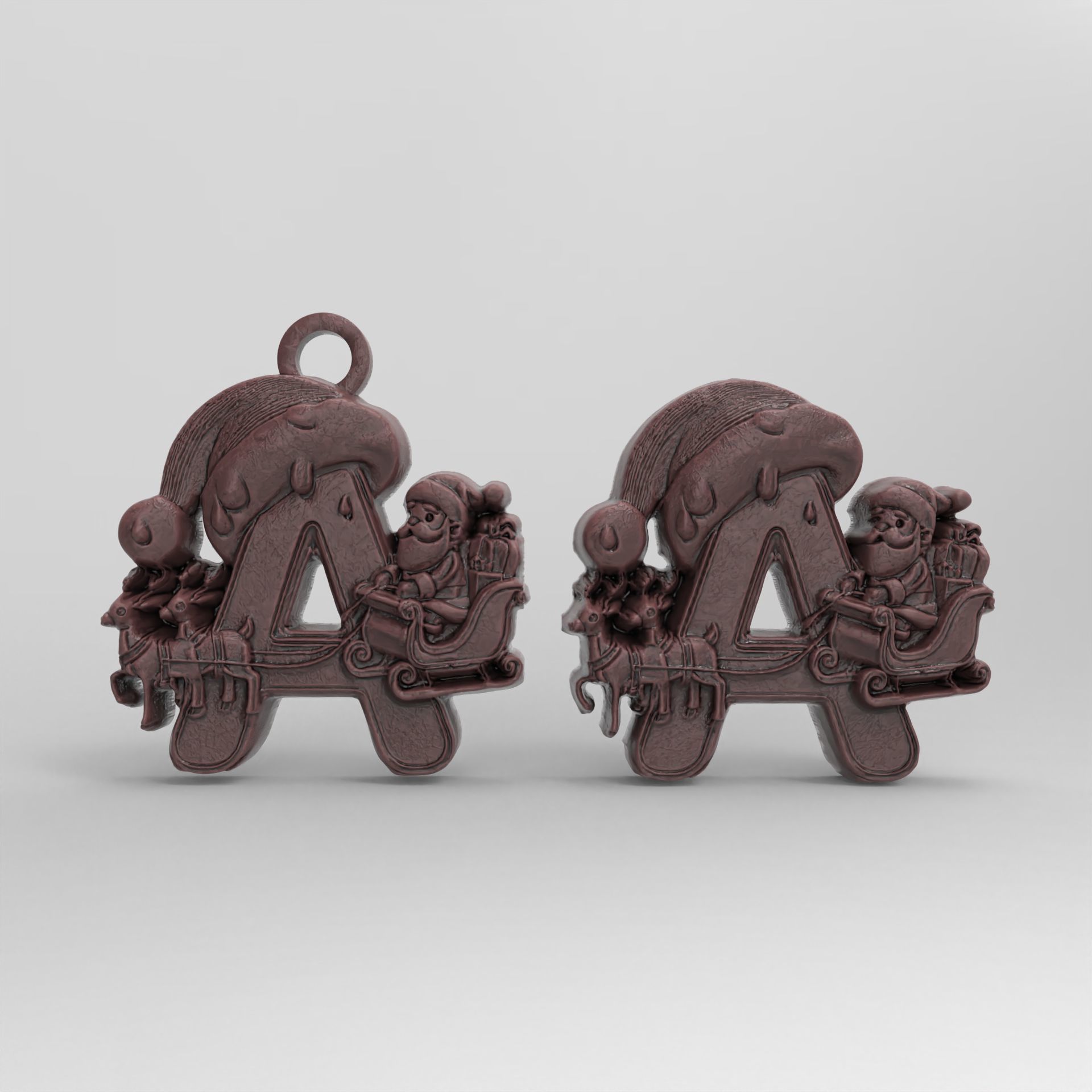 christmas decor letter A  3D print model_1