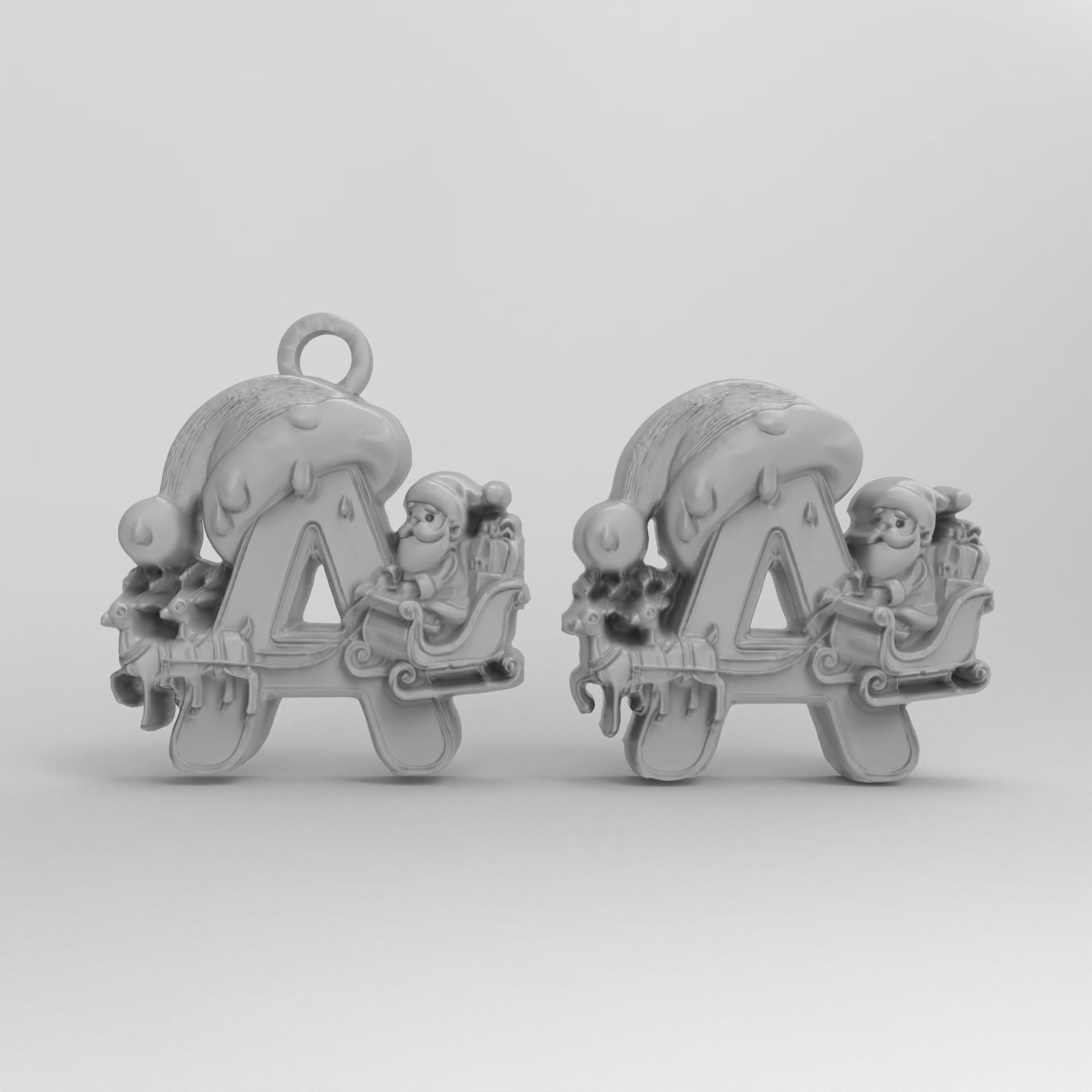 christmas decor letter A  3D print model_2