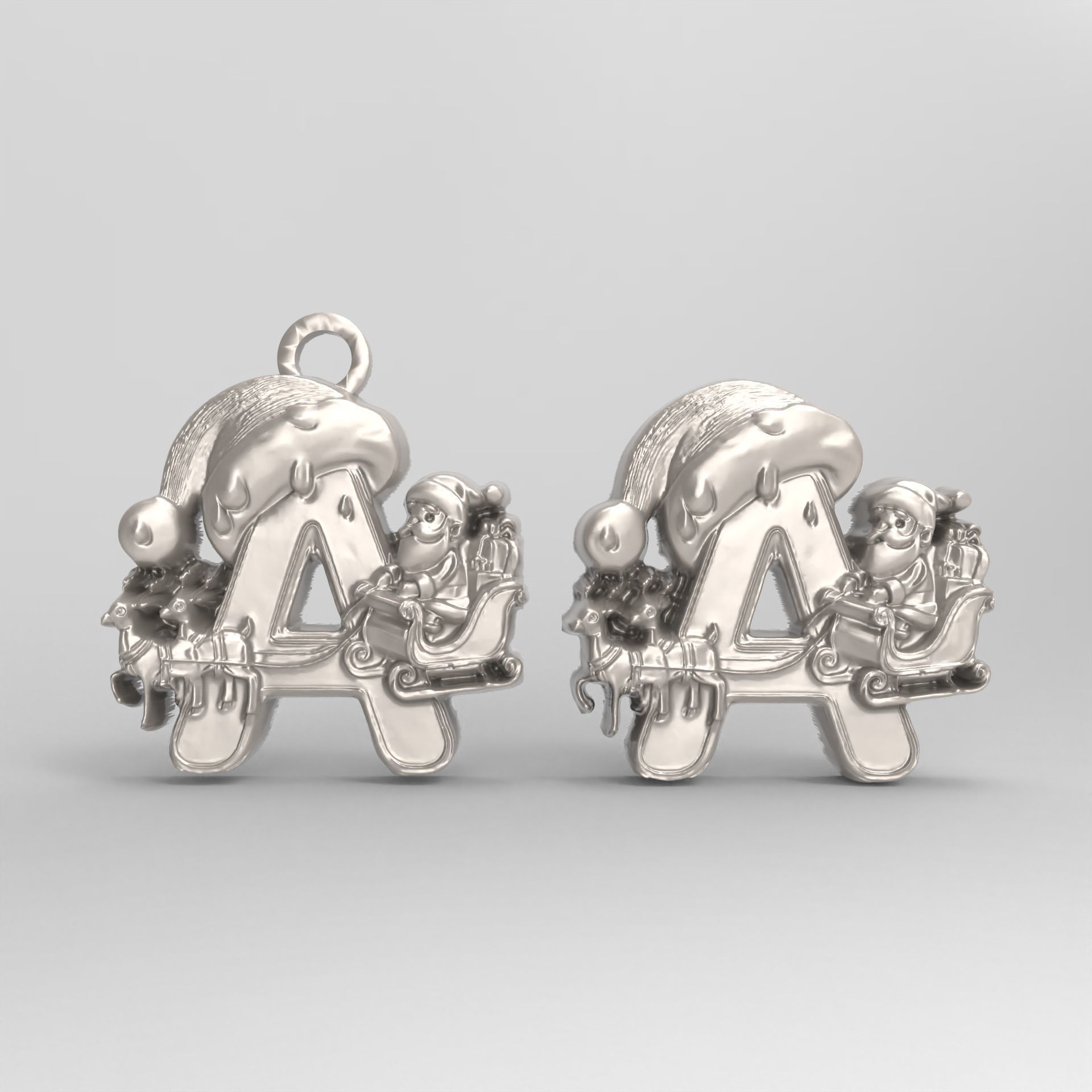 christmas decor letter A  3D print model_3