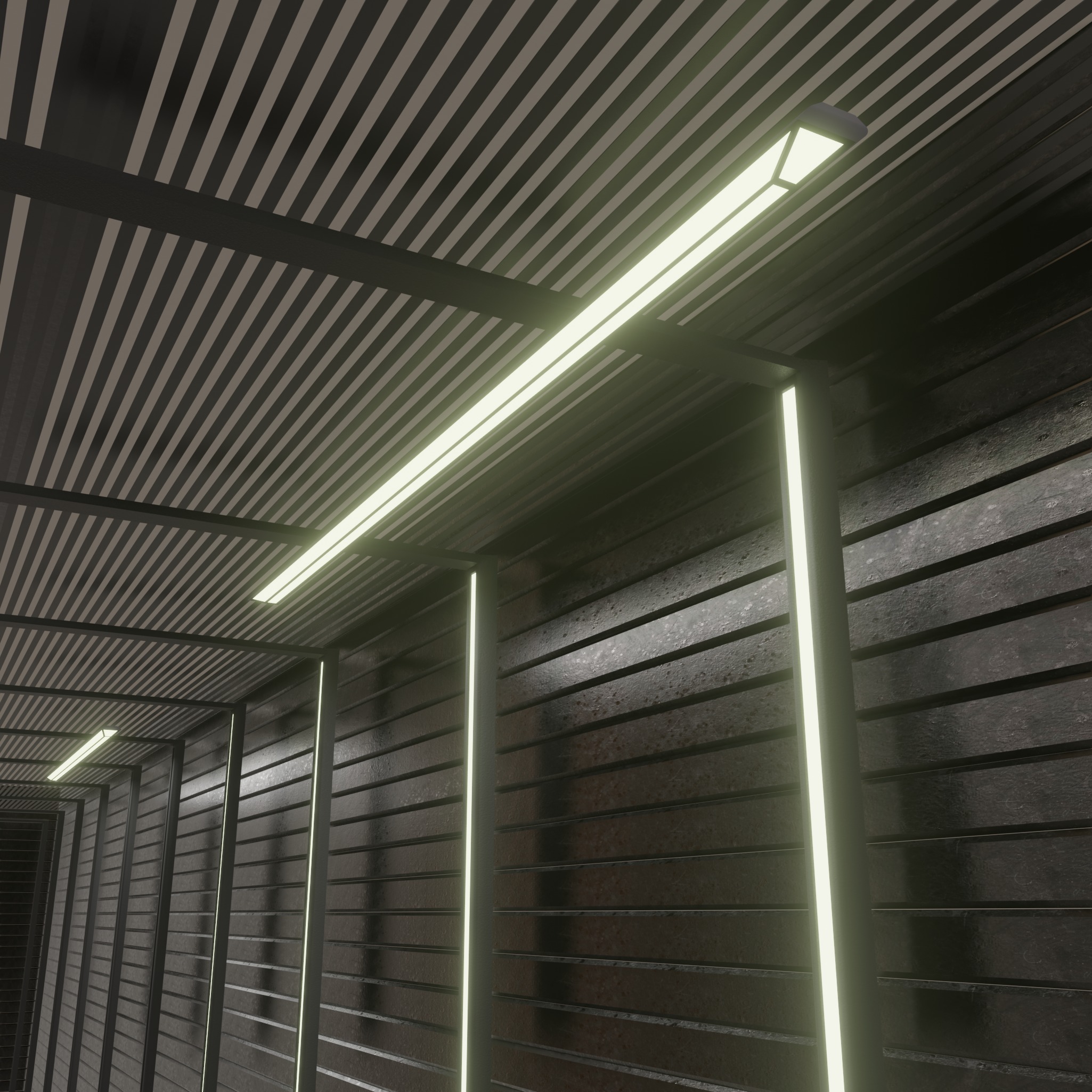 WAREHOUSE interior 3D car studio 3D model_7