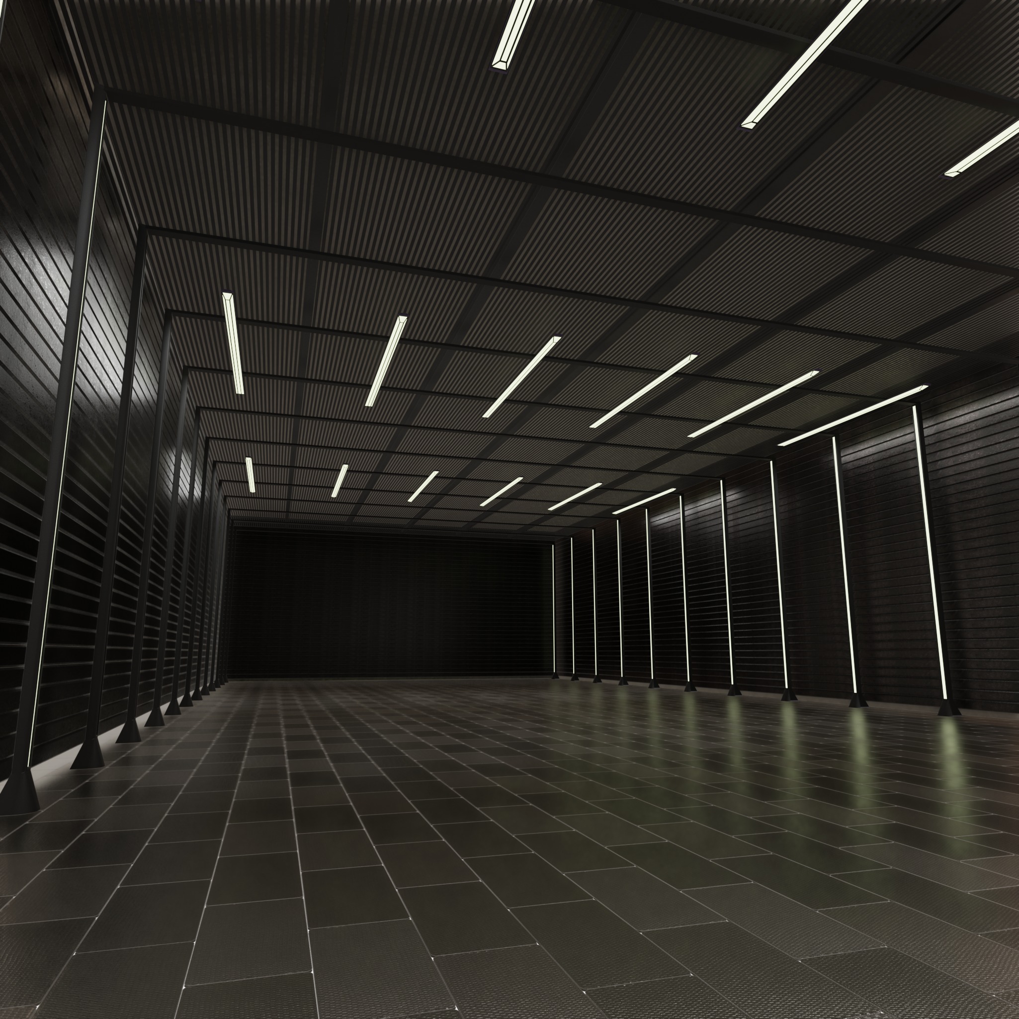 WAREHOUSE interior 3D car studio 3D model_2