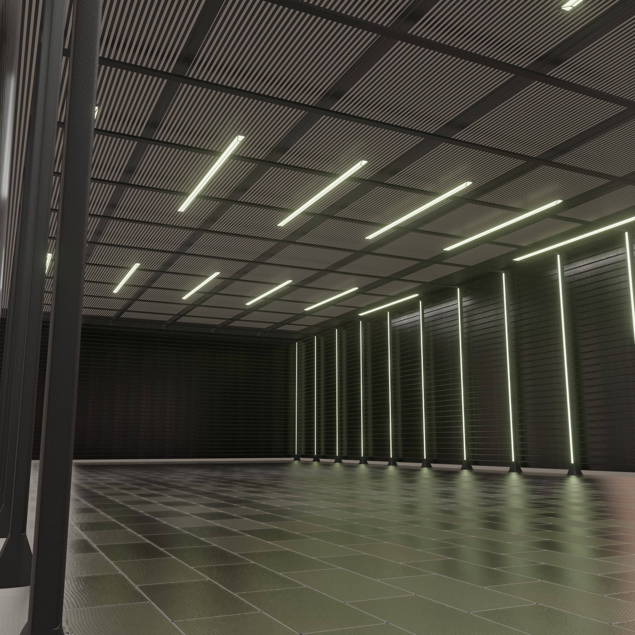 WAREHOUSE interior 3D car studio 3D model_3