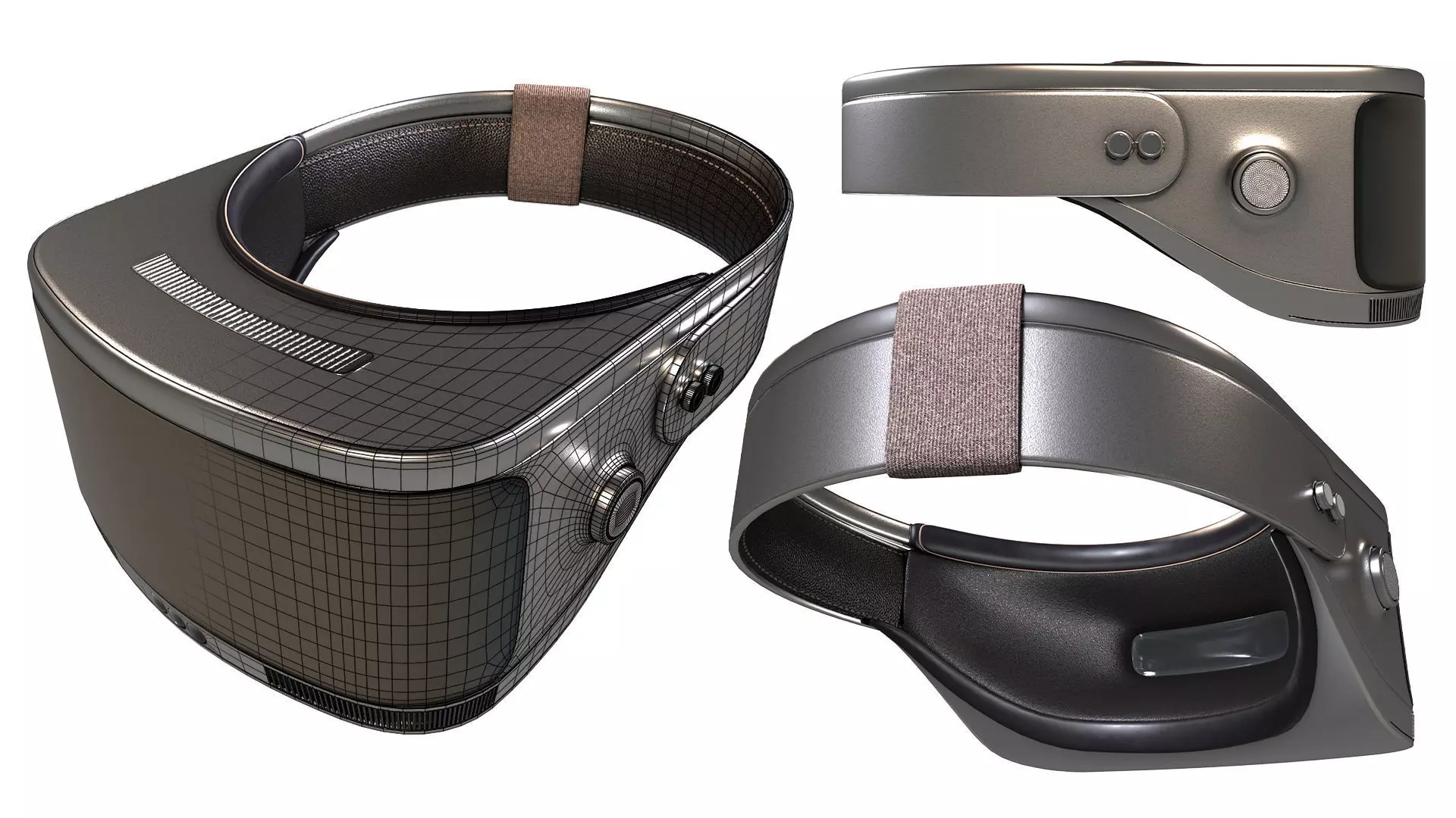 VR-Headset Low-poly 3D model_0