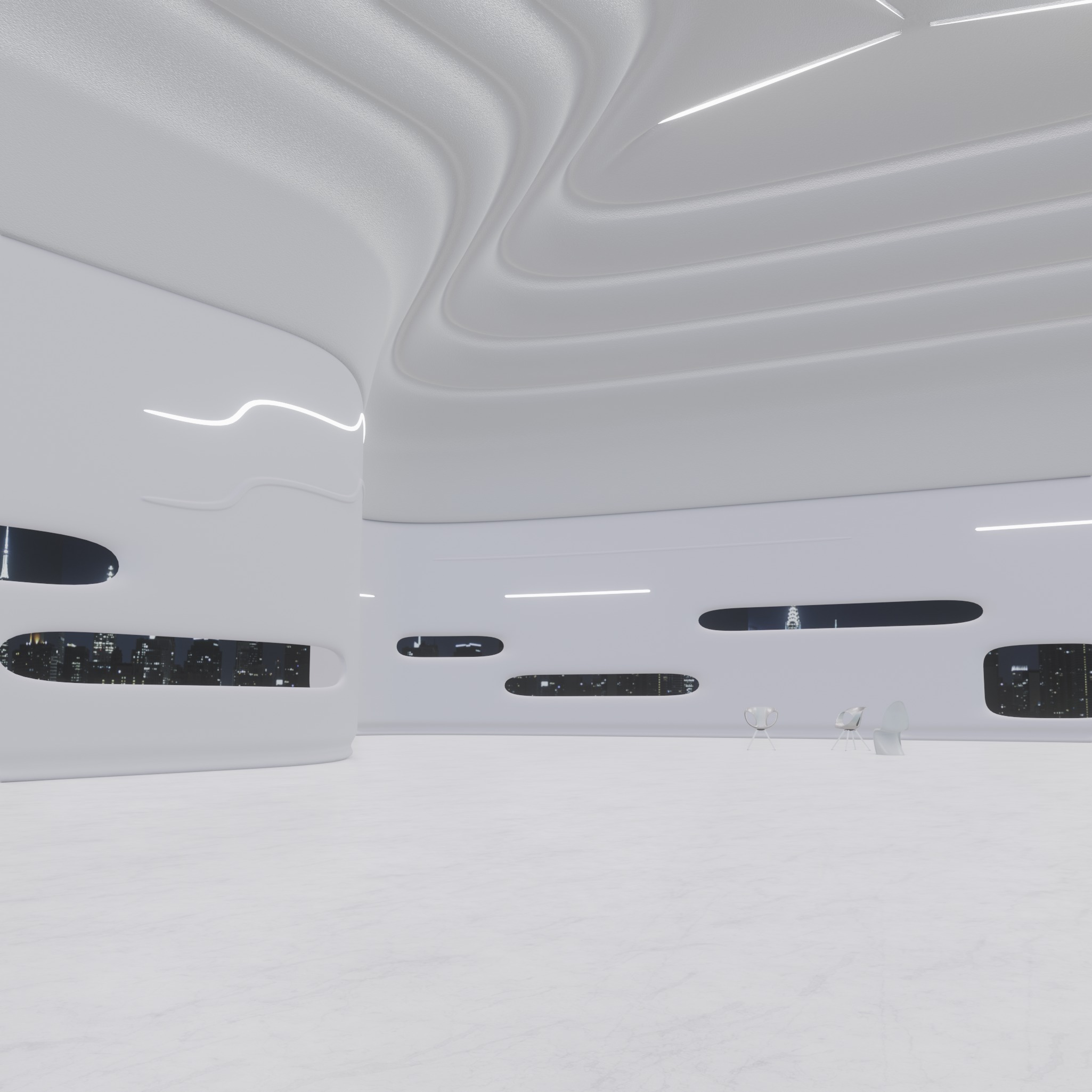 Sci-Fi Futuristic Exhibition Hall 3D model_4