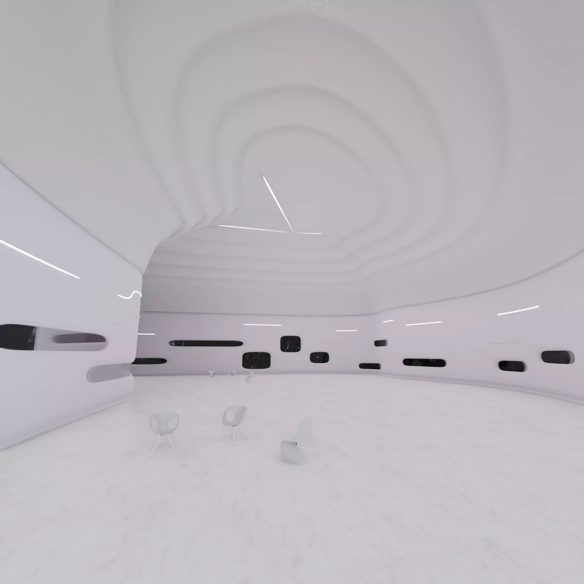Sci-Fi Futuristic Exhibition Hall 3D model_0
