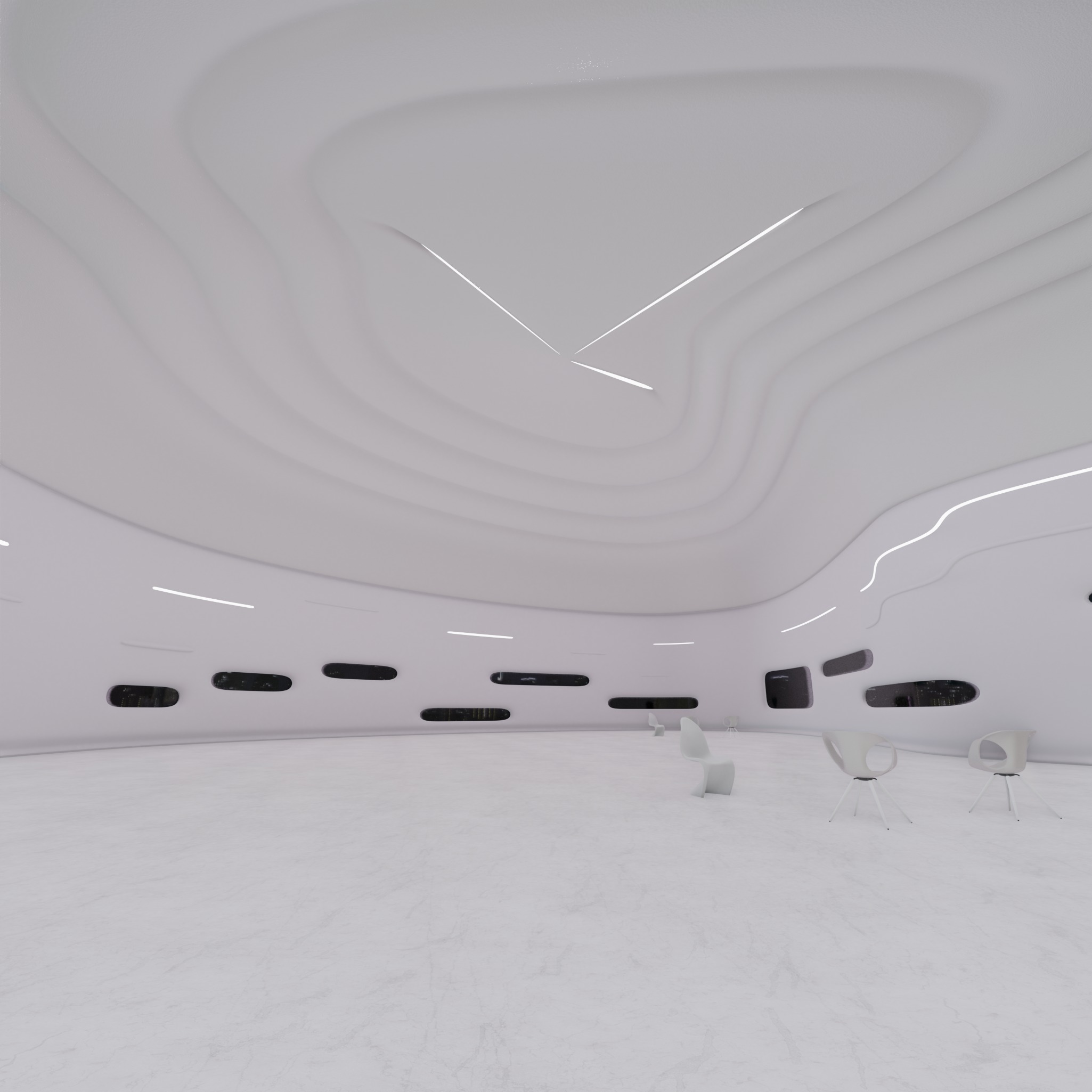 Sci-Fi Futuristic Exhibition Hall 3D model_3