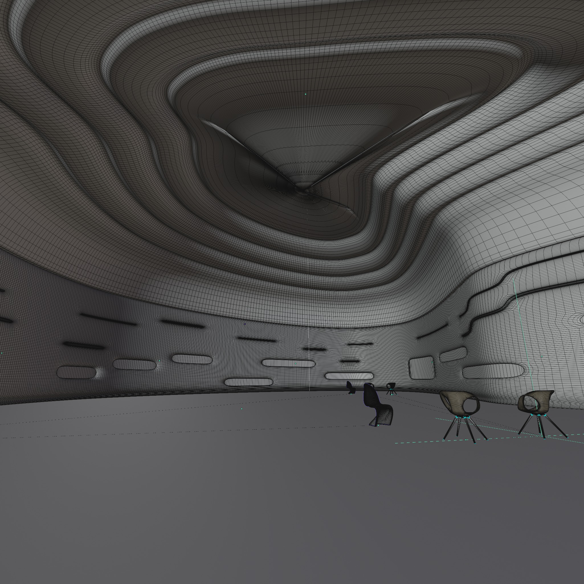 Sci-Fi Futuristic Exhibition Hall 3D model_7
