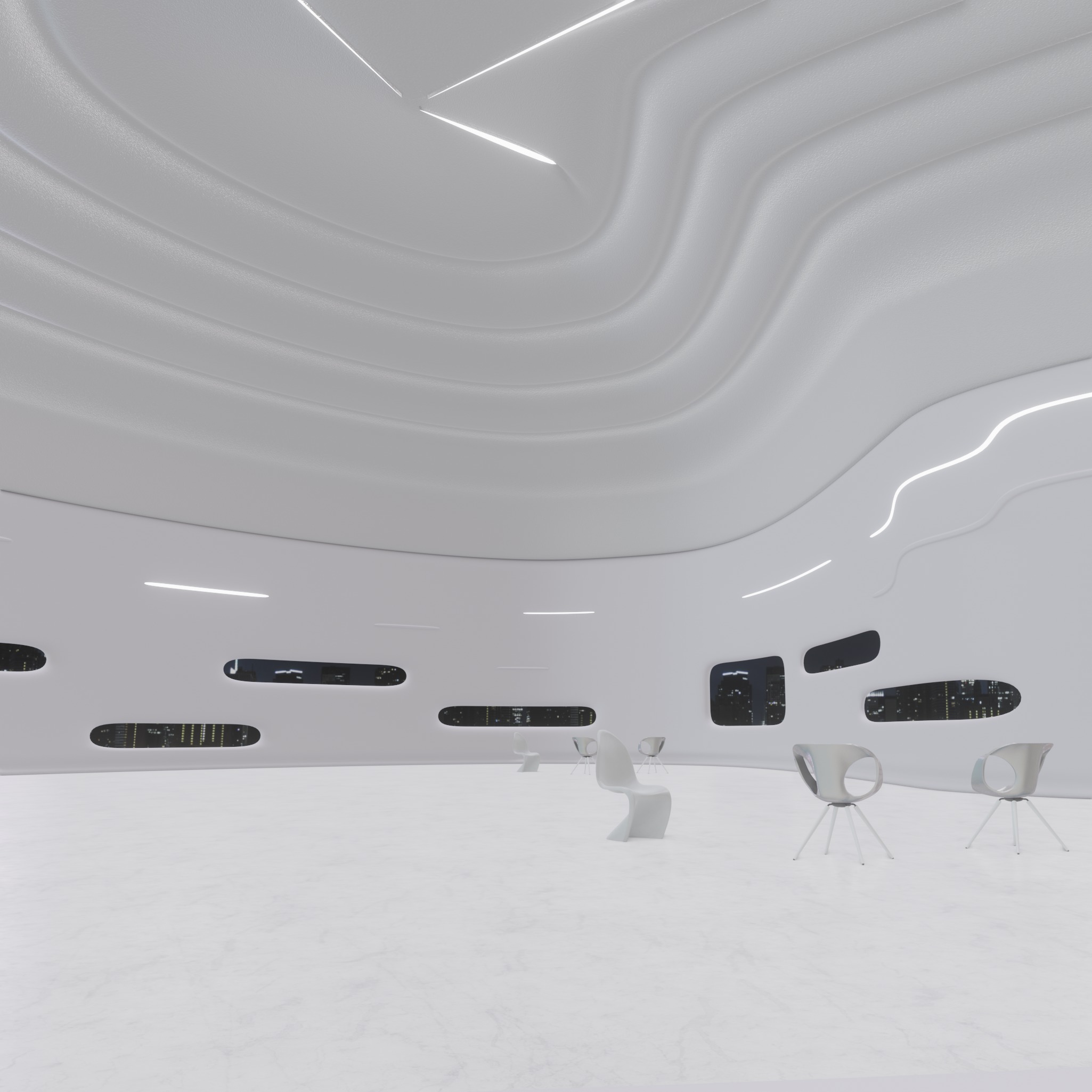 Sci-Fi Futuristic Exhibition Hall 3D model_1