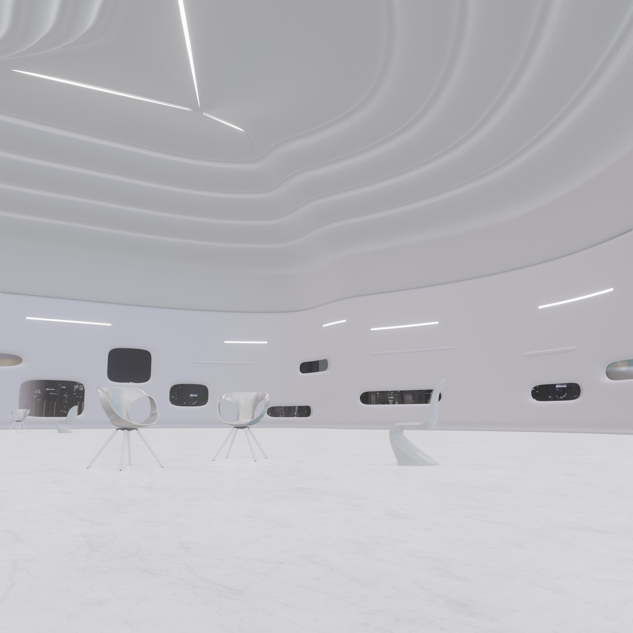 Sci-Fi Futuristic Exhibition Hall 3D model_2