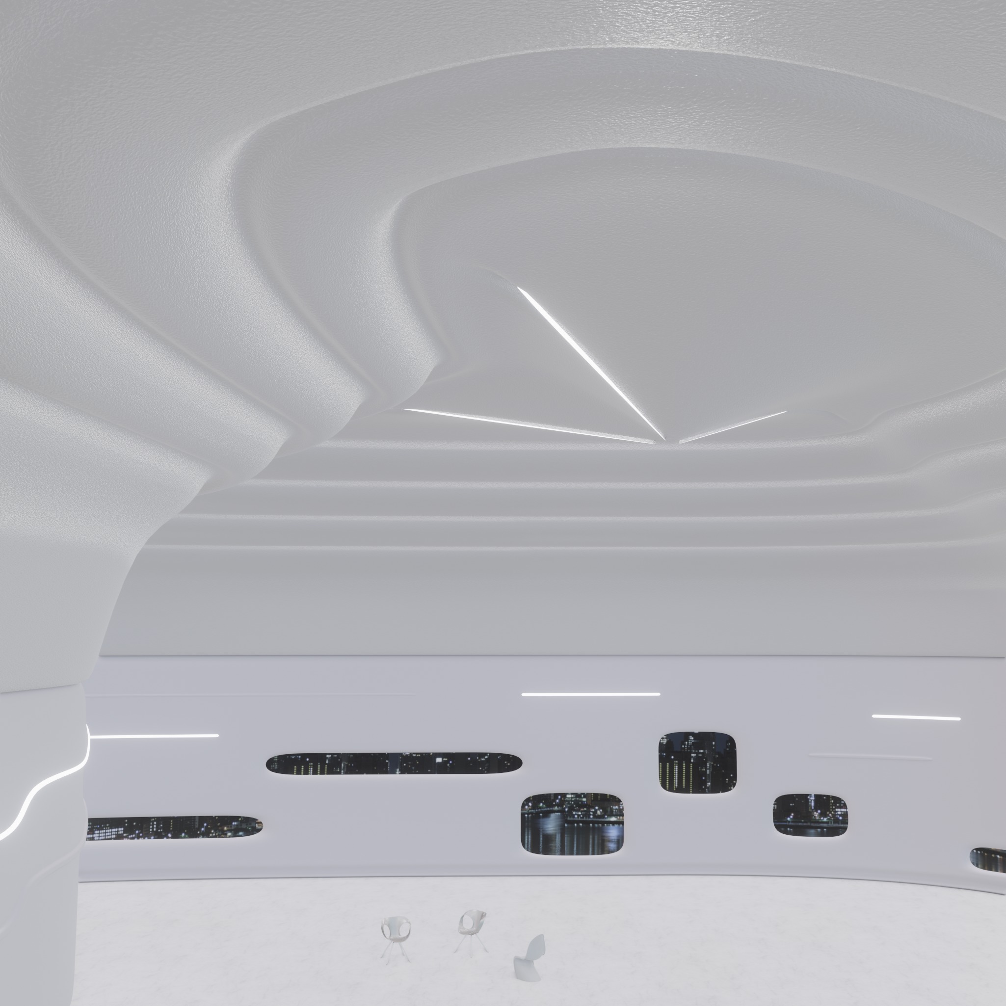 Sci-Fi Futuristic Exhibition Hall 3D model_5