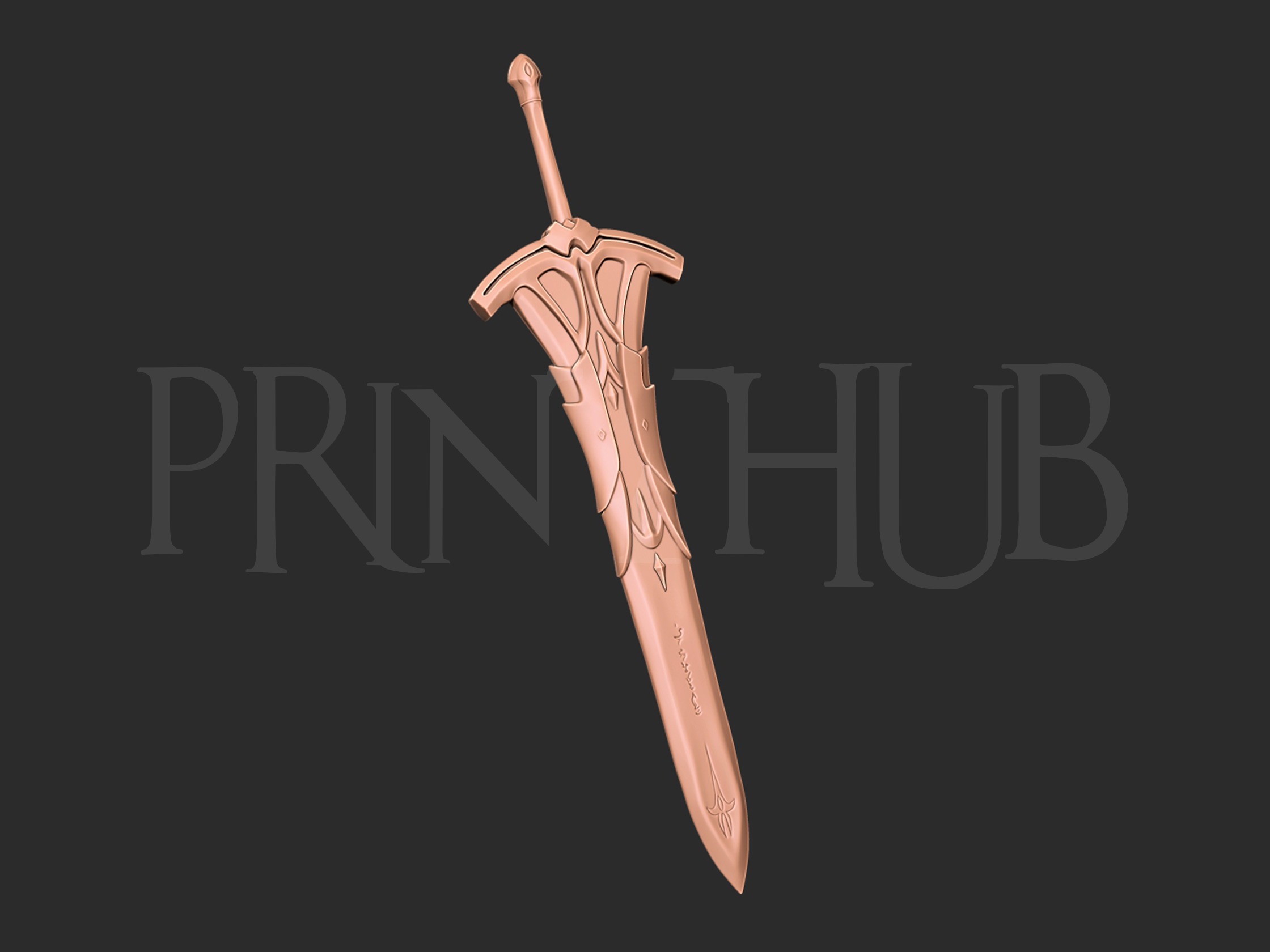 Clarent - Mordred sword for cosplay 3D print model_2