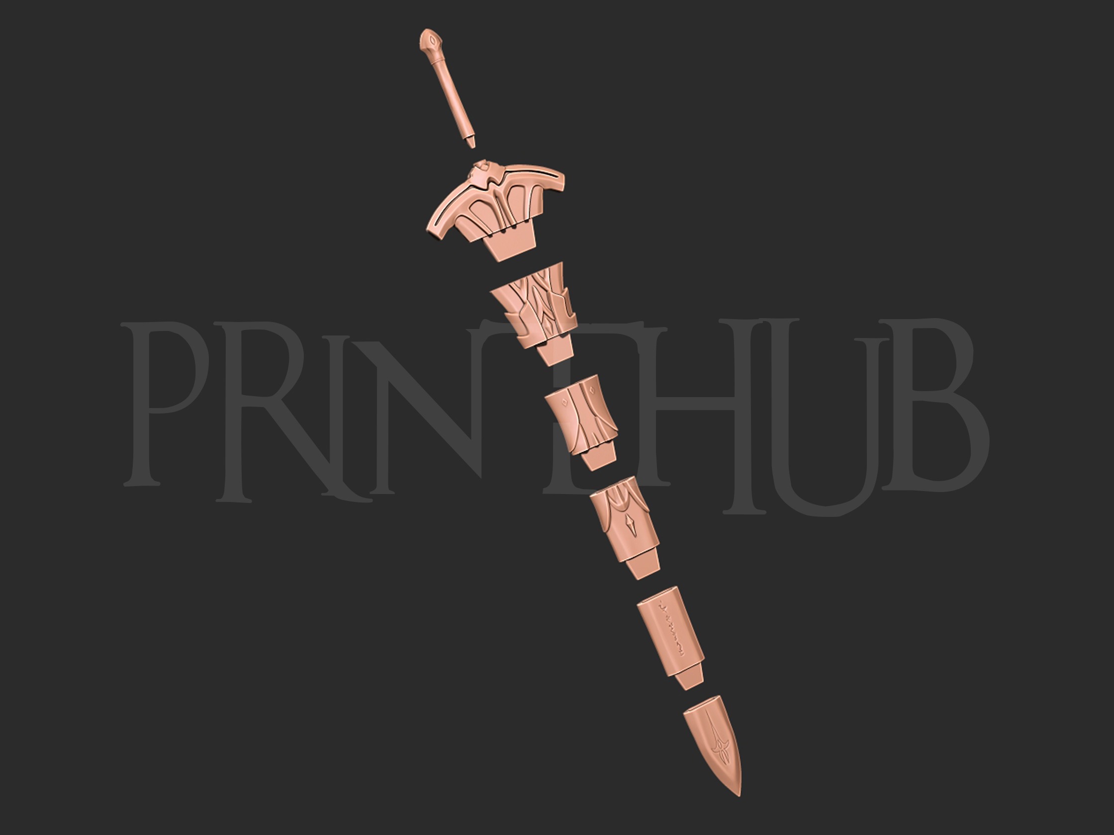 Clarent - Mordred sword for cosplay 3D print model_6