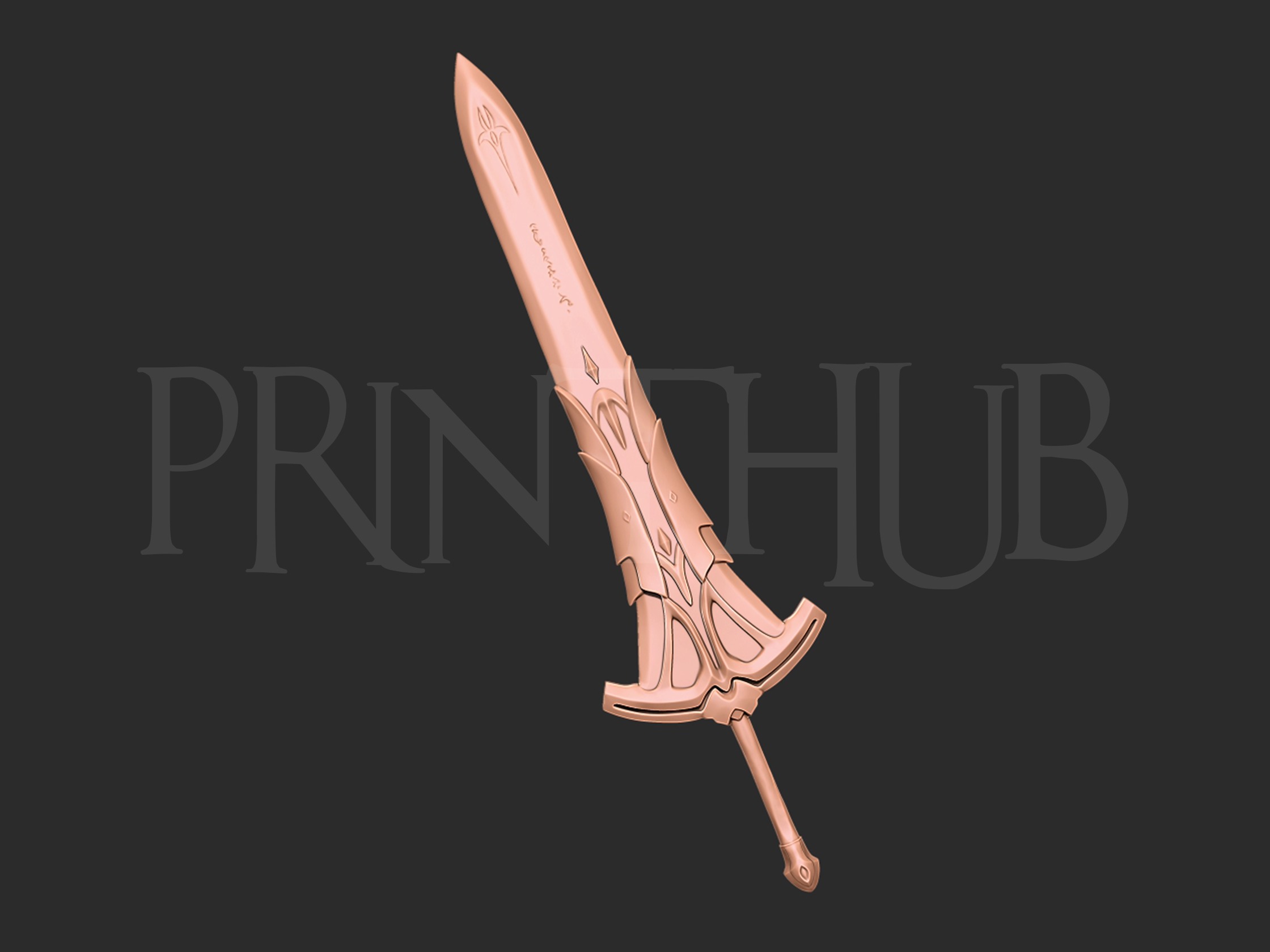 Clarent - Mordred sword for cosplay 3D print model_5