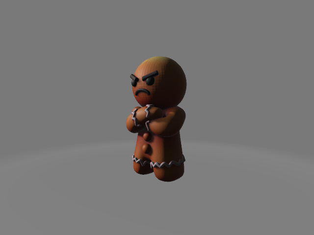 Grumpy Gingerbread Sculpture 3D print model_3