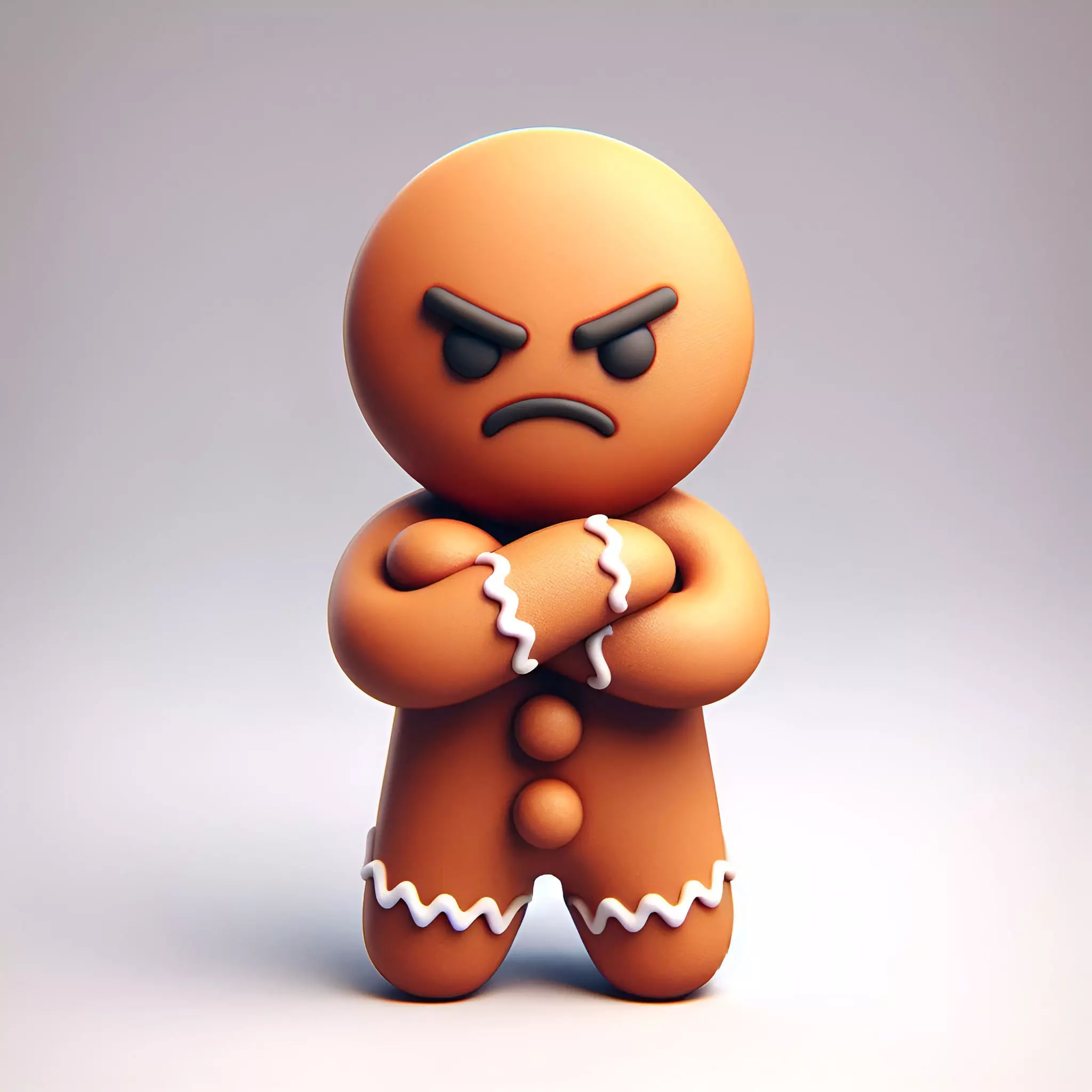 Grumpy Gingerbread Sculpture 3D print model_0