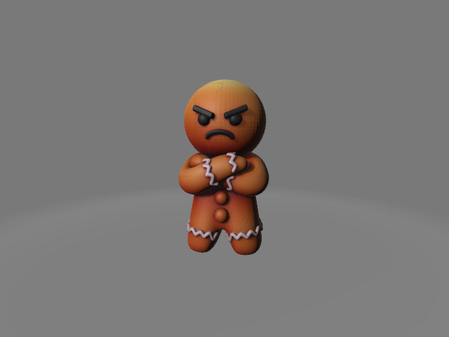 Grumpy Gingerbread Sculpture 3D print model_1