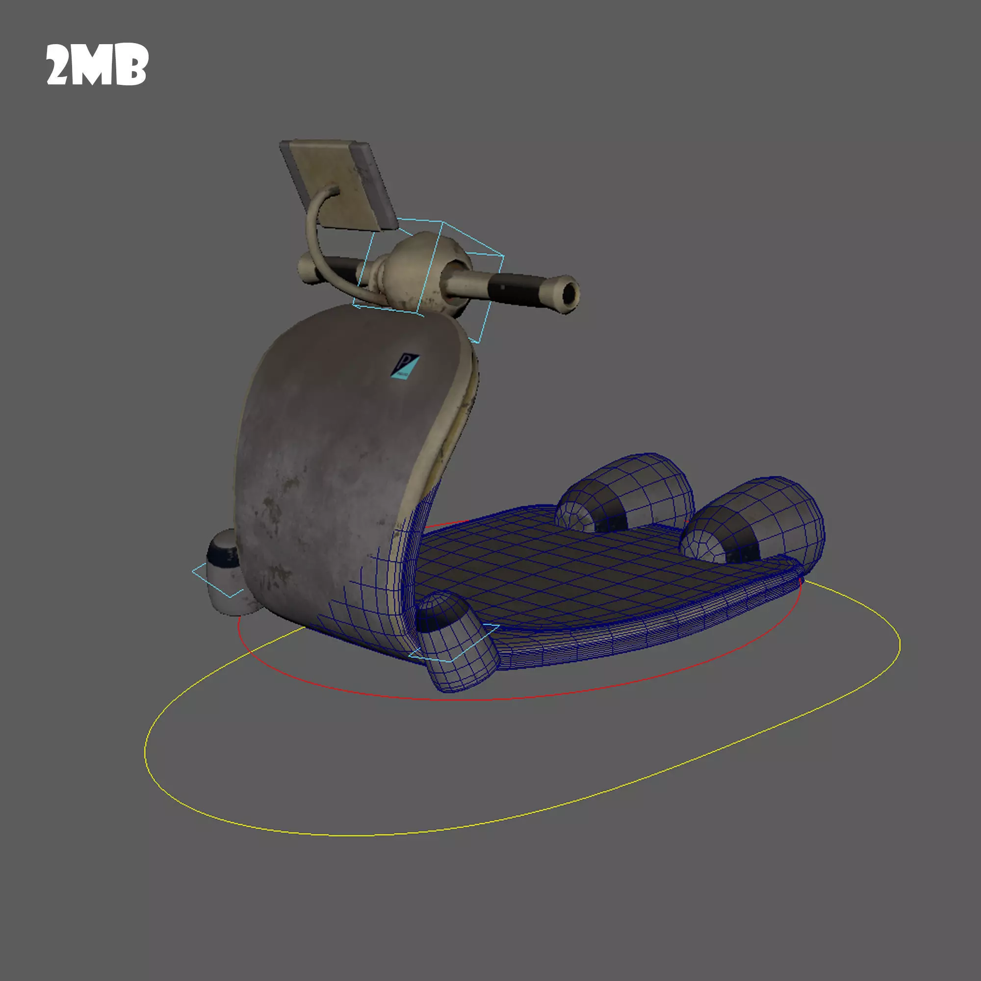 Future Dirt Scooter RIG for Maya and Game Engine Low-poly 3D model_0
