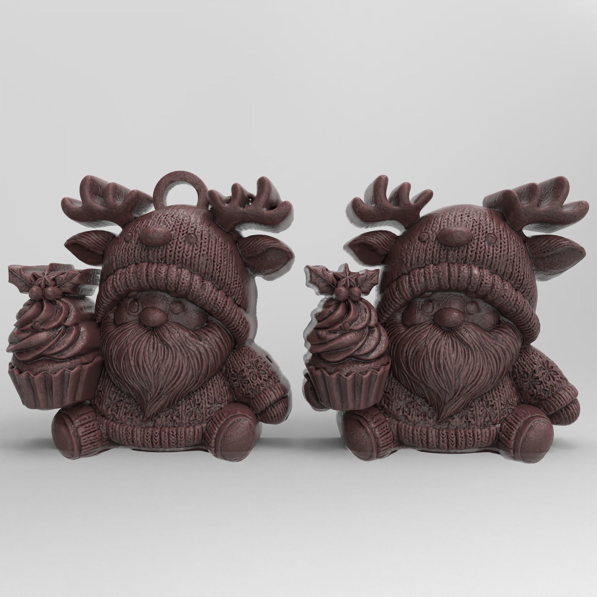 christmas gnome with deer hat 3D print model_2