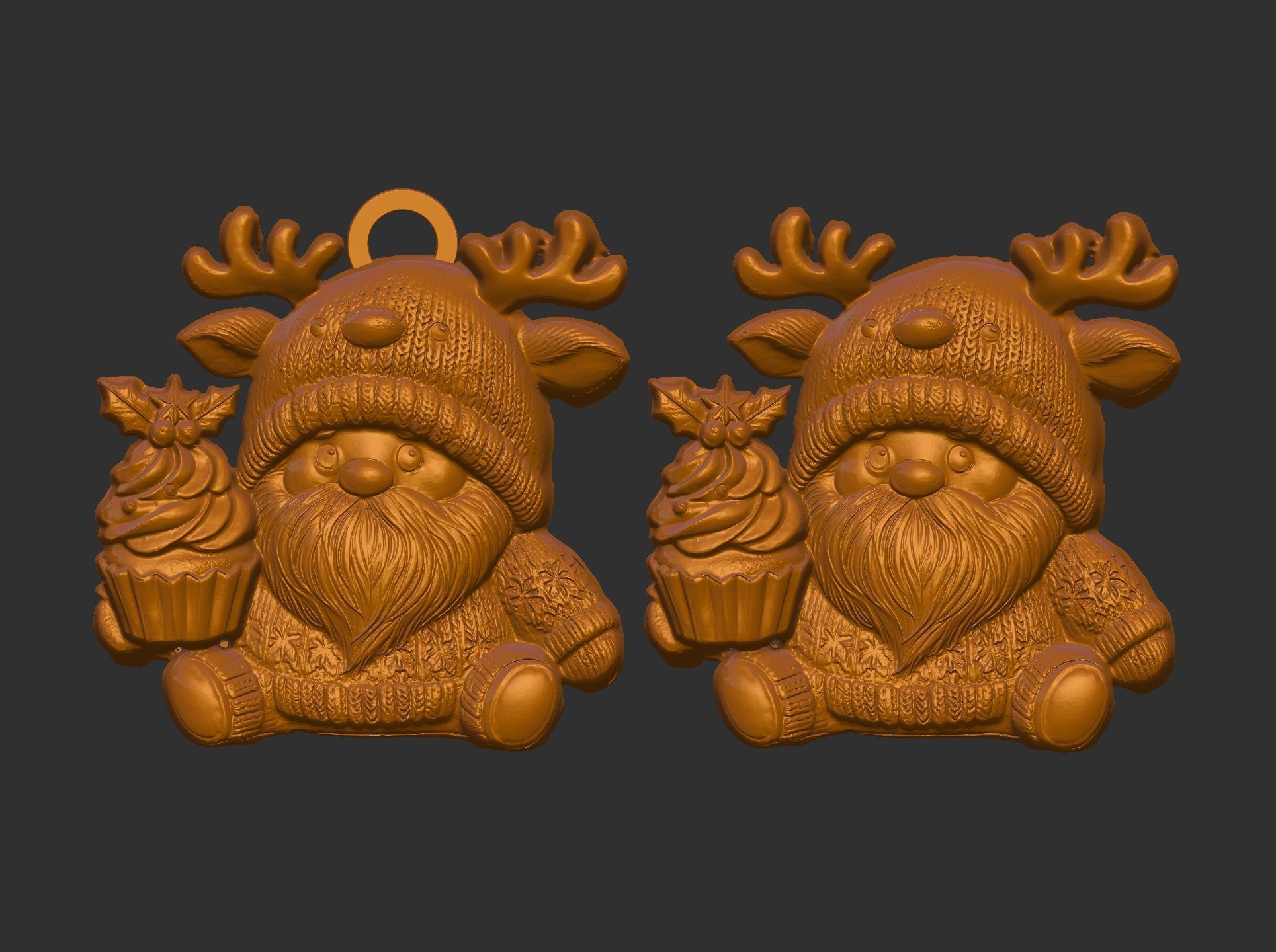 christmas gnome with deer hat 3D print model_10