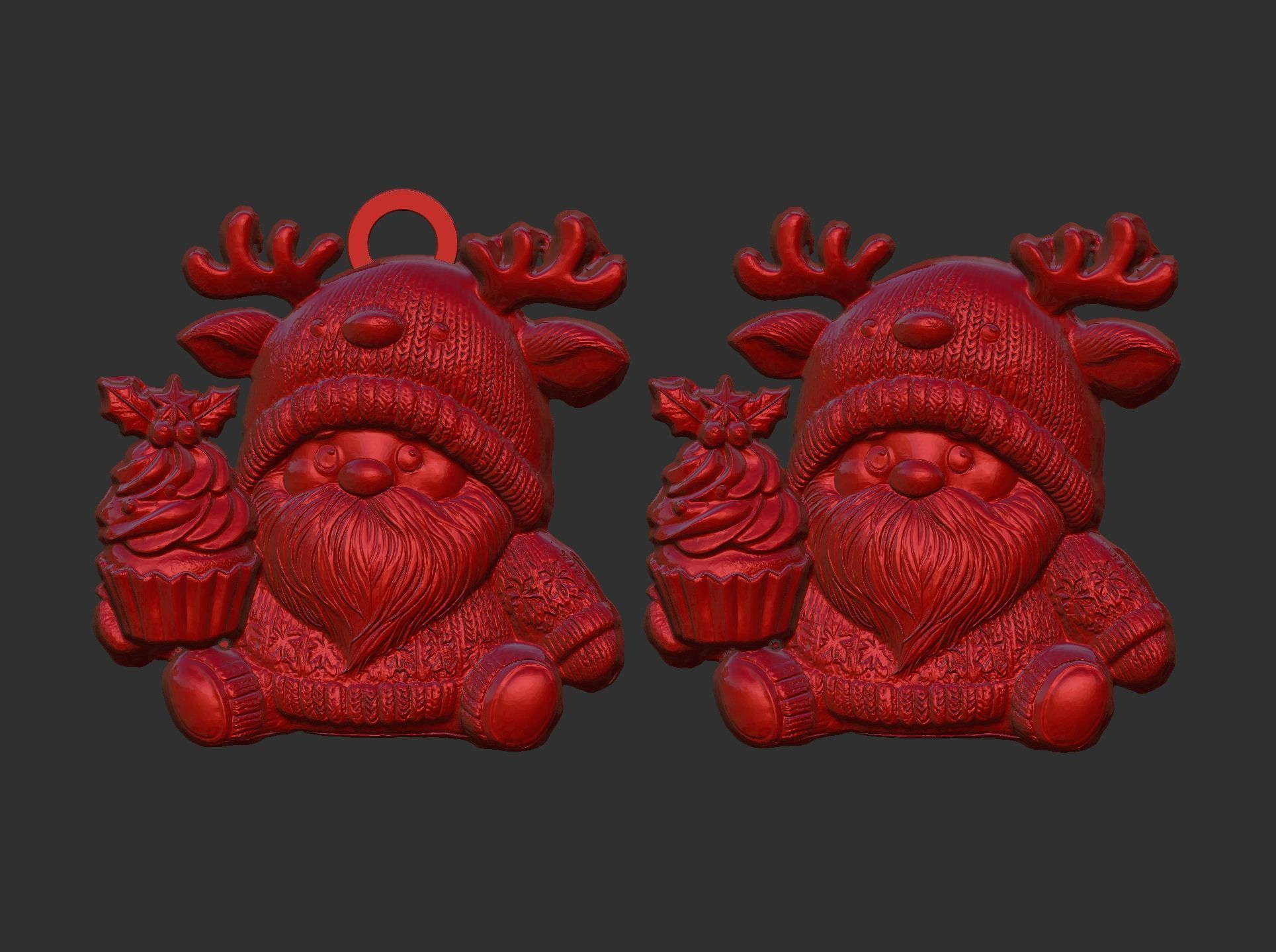 christmas gnome with deer hat 3D print model_6