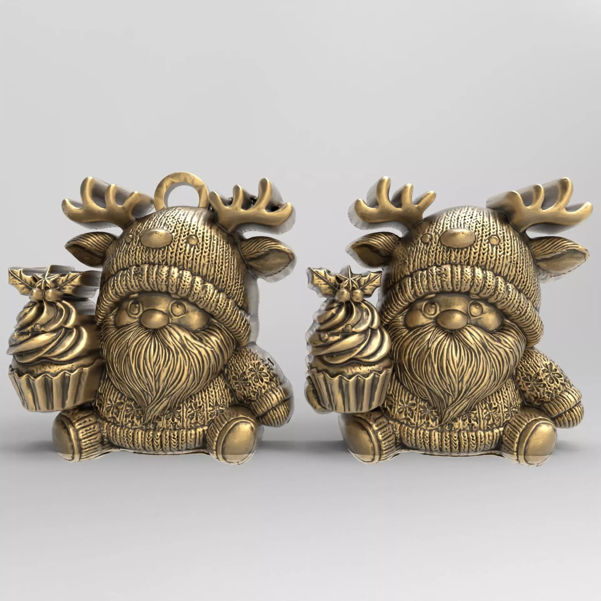 christmas gnome with deer hat 3D print model_0