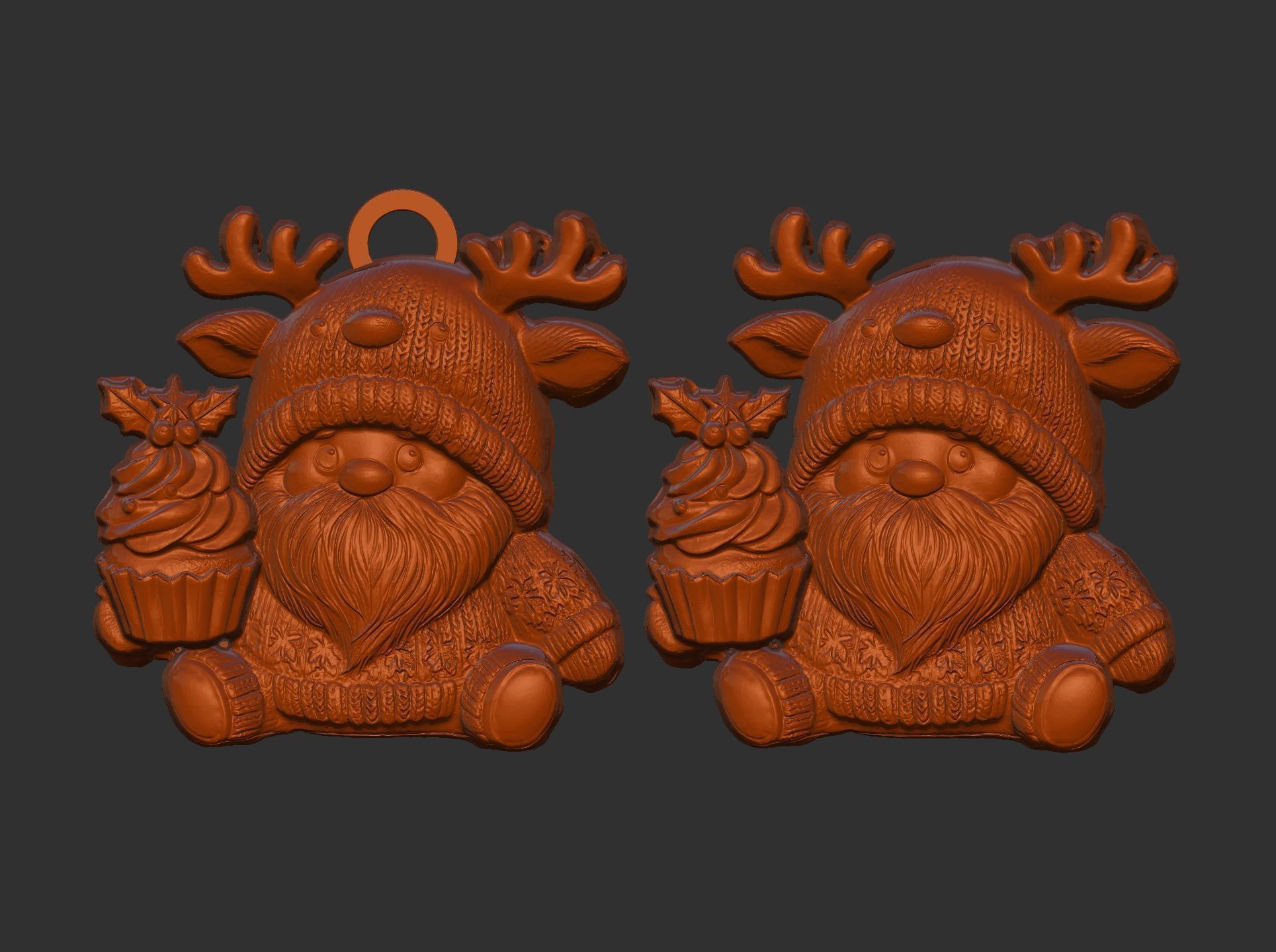 christmas gnome with deer hat 3D print model_3