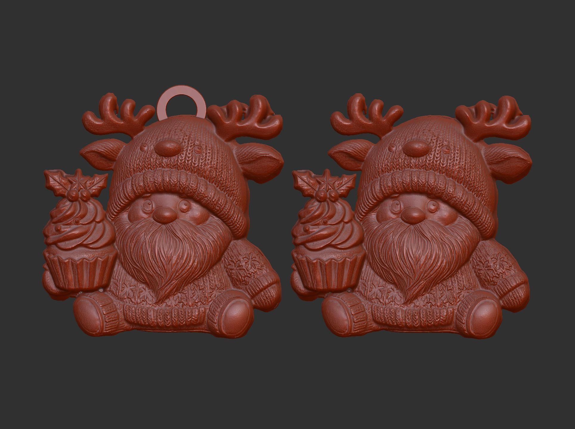 christmas gnome with deer hat 3D print model_4