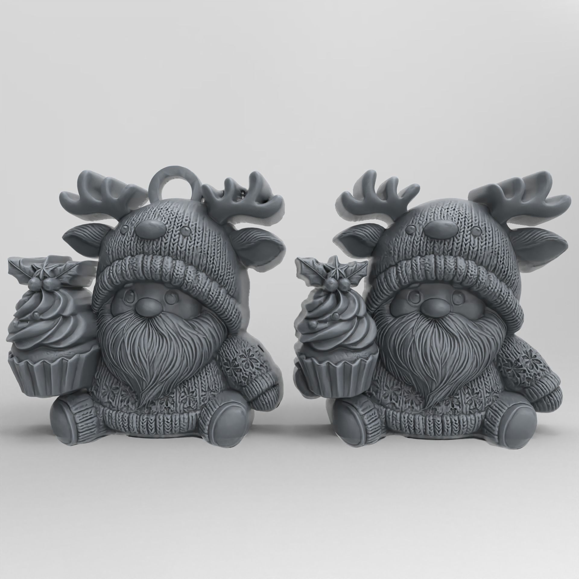 christmas gnome with deer hat 3D print model_1