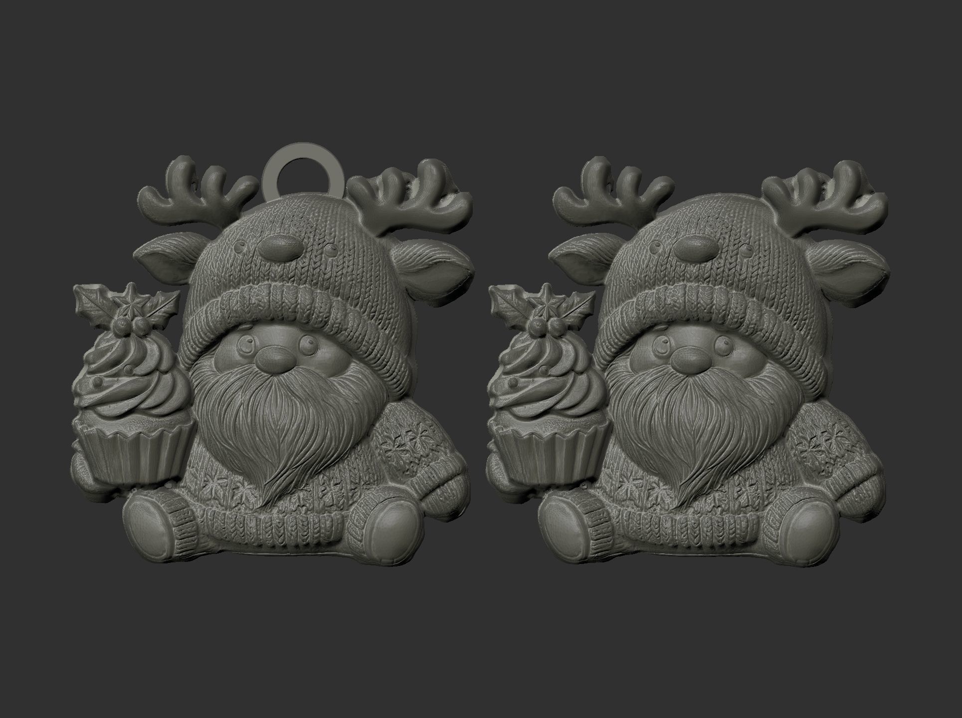 christmas gnome with deer hat 3D print model_8