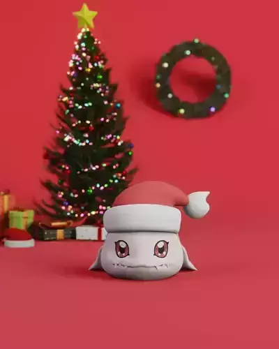 Koromon Christmas Free 3D print model Koromon Christmas Free 3D print model