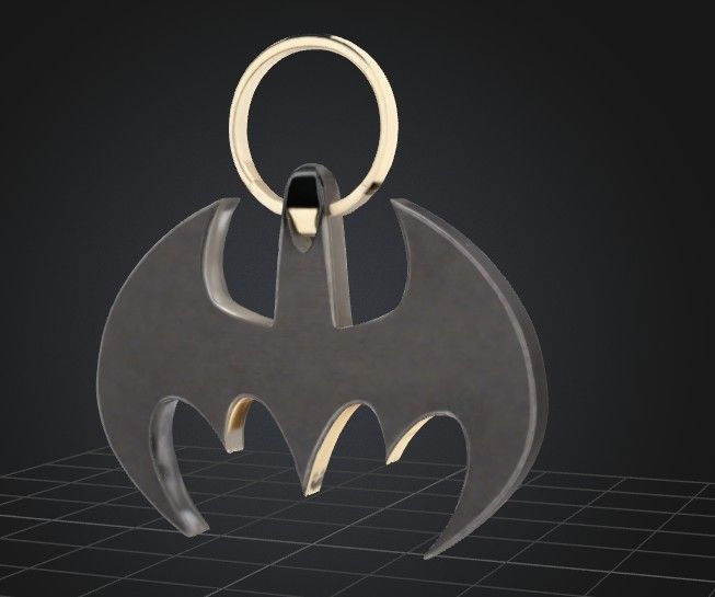 Batman Symbol Keychain 3D model_1