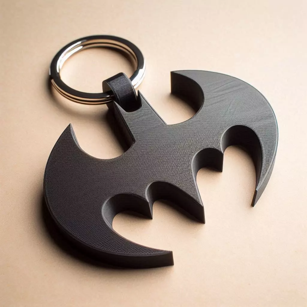 Batman Symbol Keychain 3D model_0