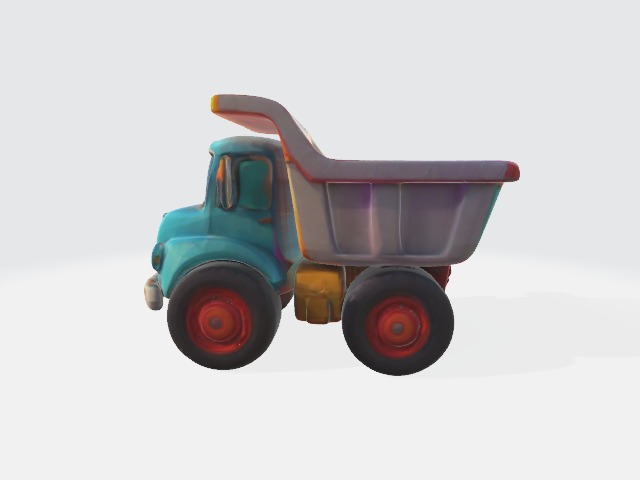 low-poly cartoon truck Low-poly 3D model_1