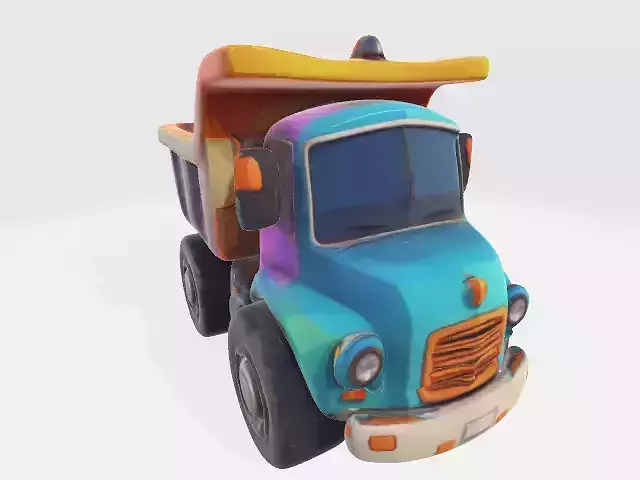 low-poly cartoon truck
