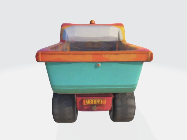 low-poly cartoon truck Low-poly 3D model_2