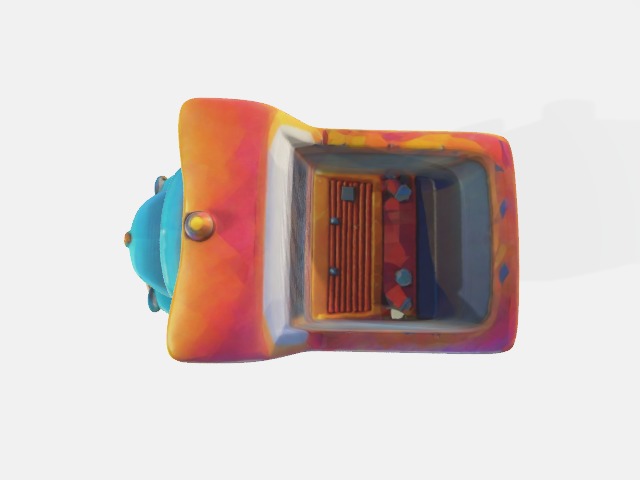 low-poly cartoon truck Low-poly 3D model_4