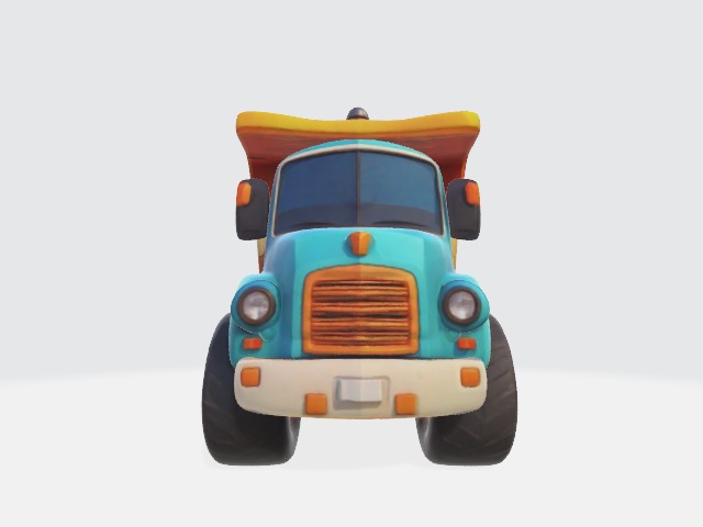 low-poly cartoon truck Low-poly 3D model_5
