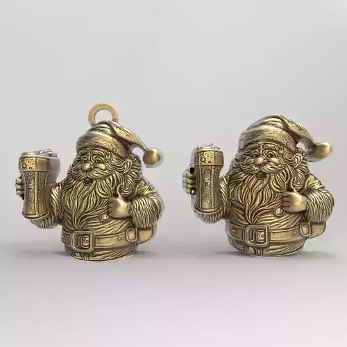 christmas fun sanda with beer  3D print model