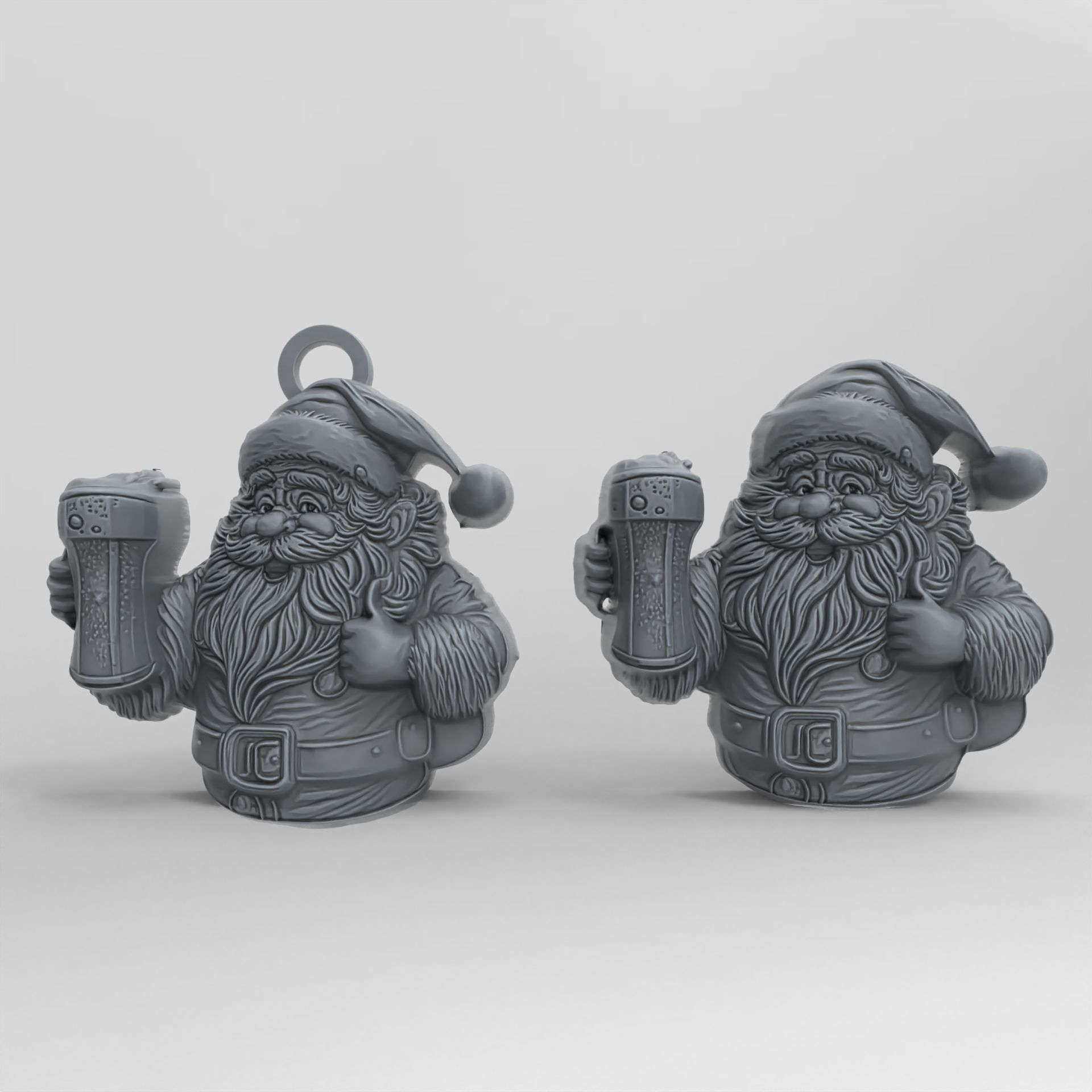 christmas fun sanda with beer  3D print model_2