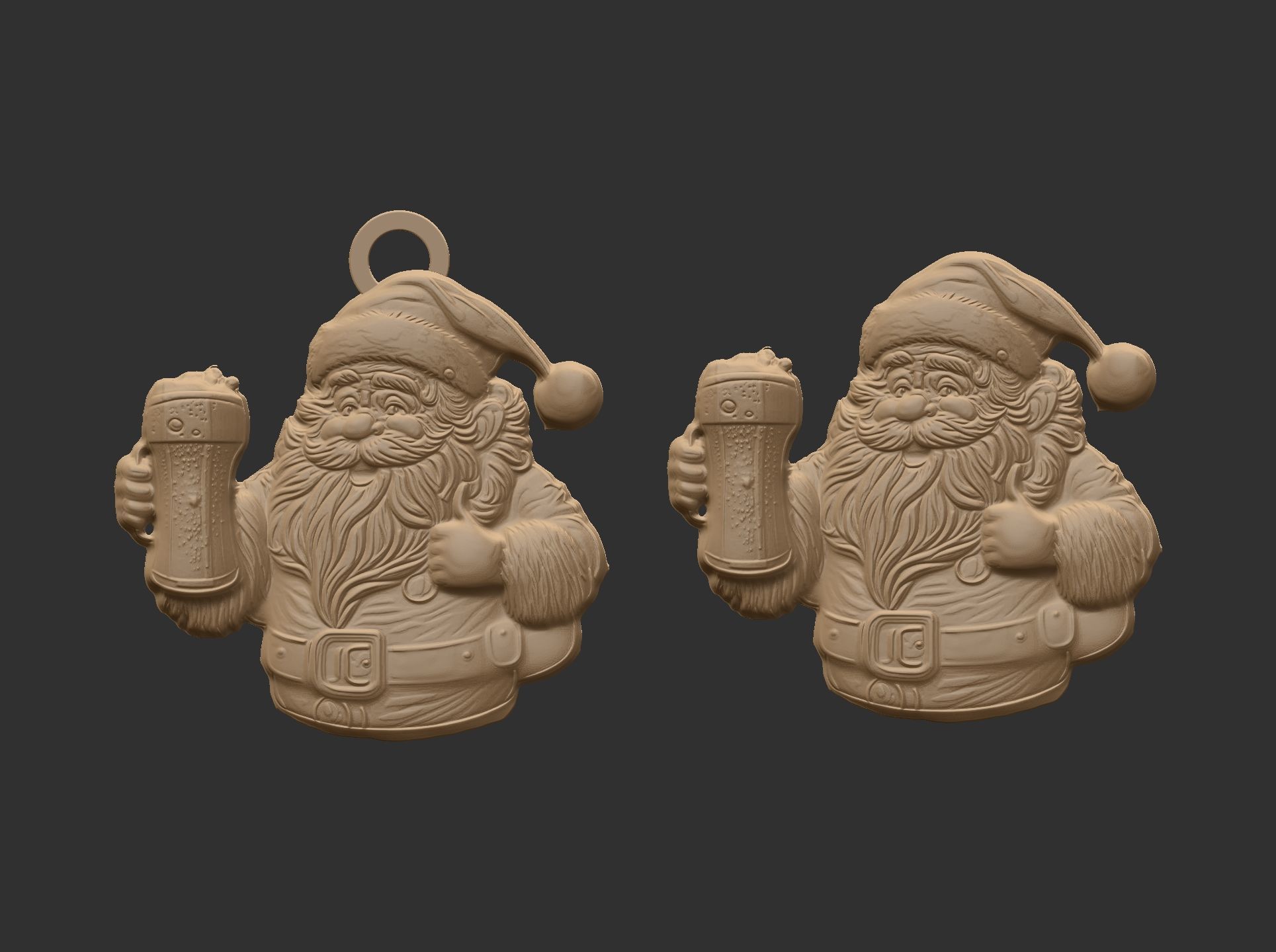 christmas fun sanda with beer  3D print model_3