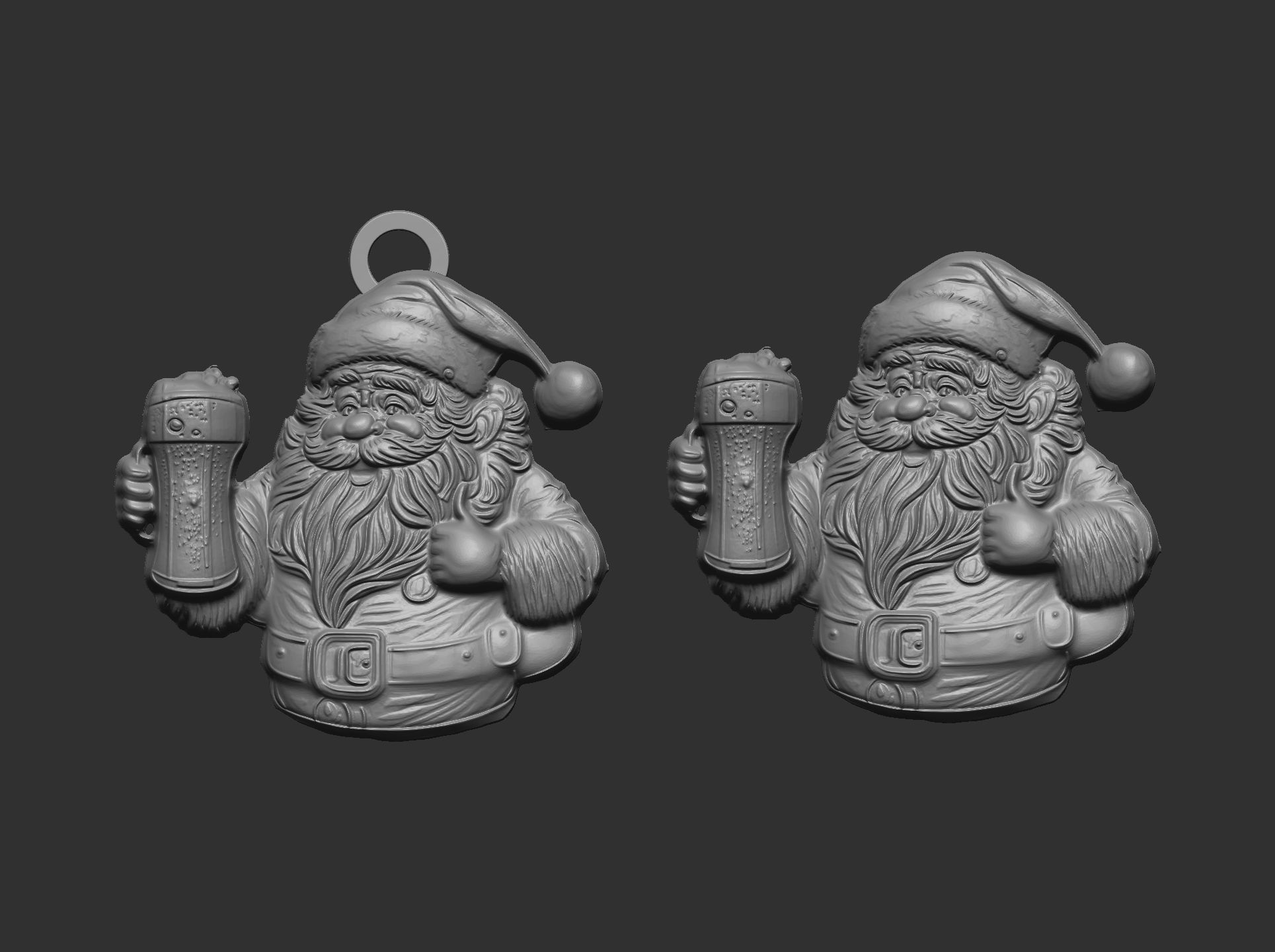 christmas fun sanda with beer  3D print model_4