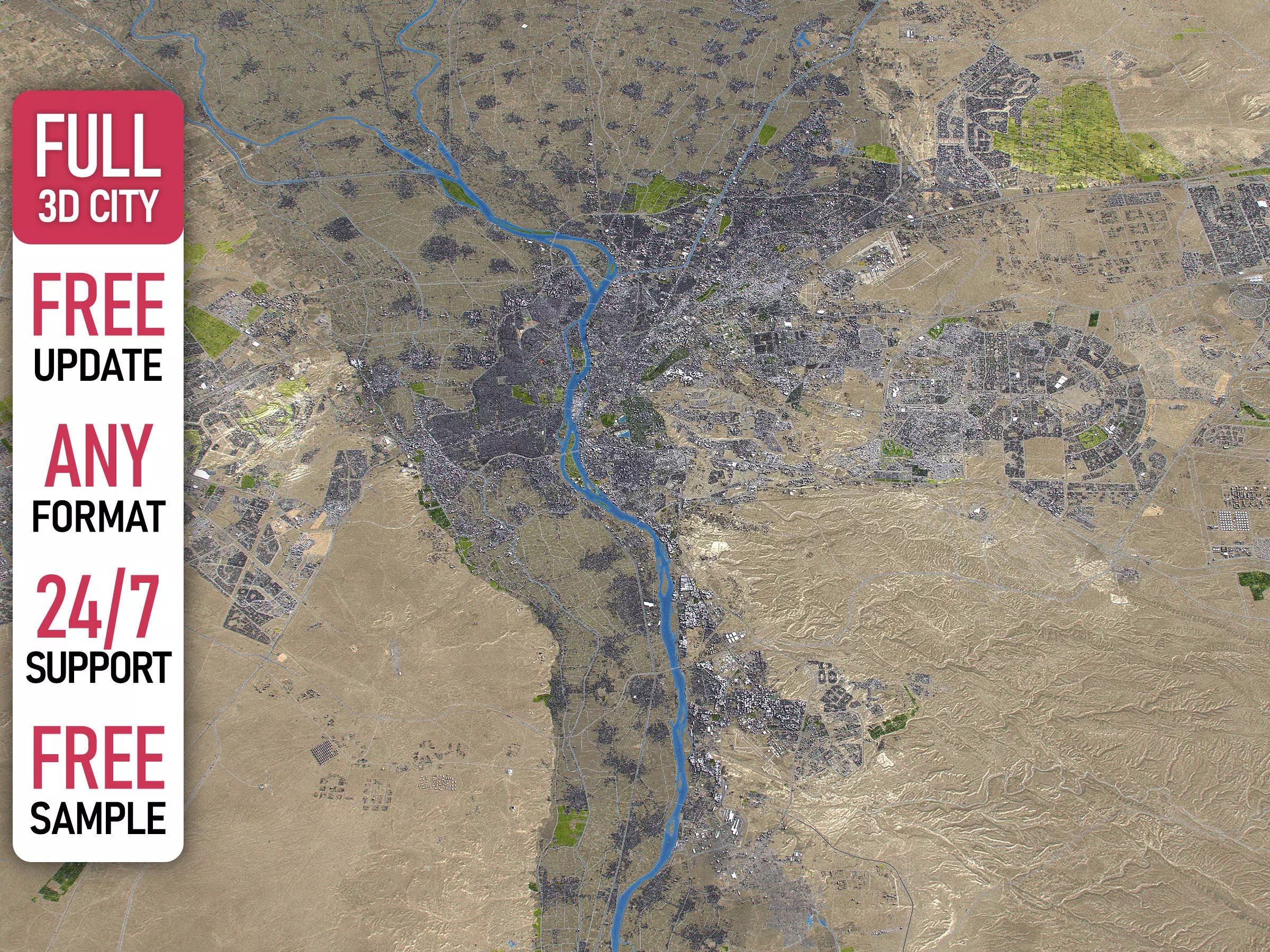Cairo - 3D City Model Low-poly 3D model_0